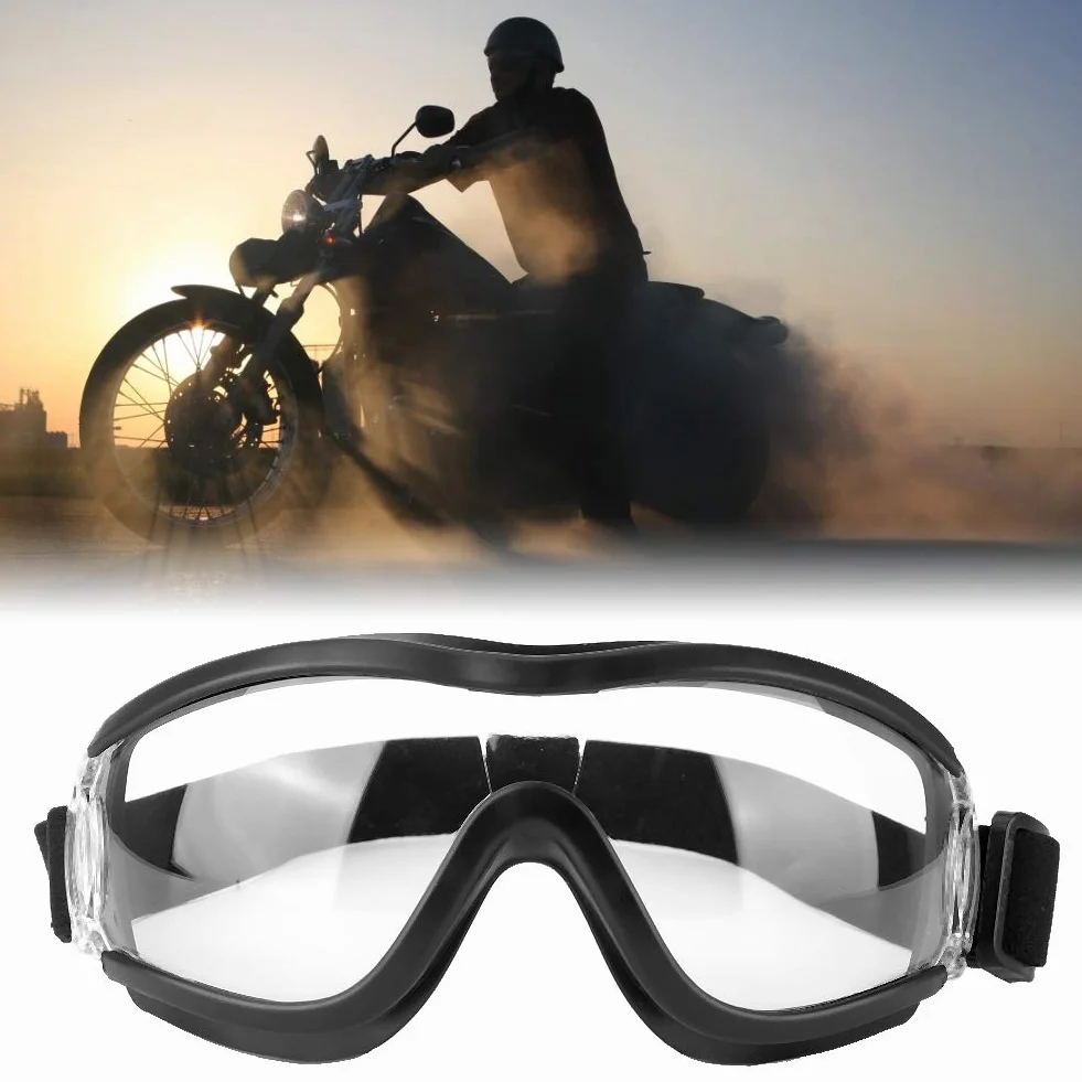 Bnineteenteam Regulowane Gogle Motocyklowe Anty Mgły, Wiatroodporne, Okulary Bezpieczeństwa z ochroną Oczu, Przezroczyste Soczewki do Jazdy na Nartach, Jazda na Rowerze