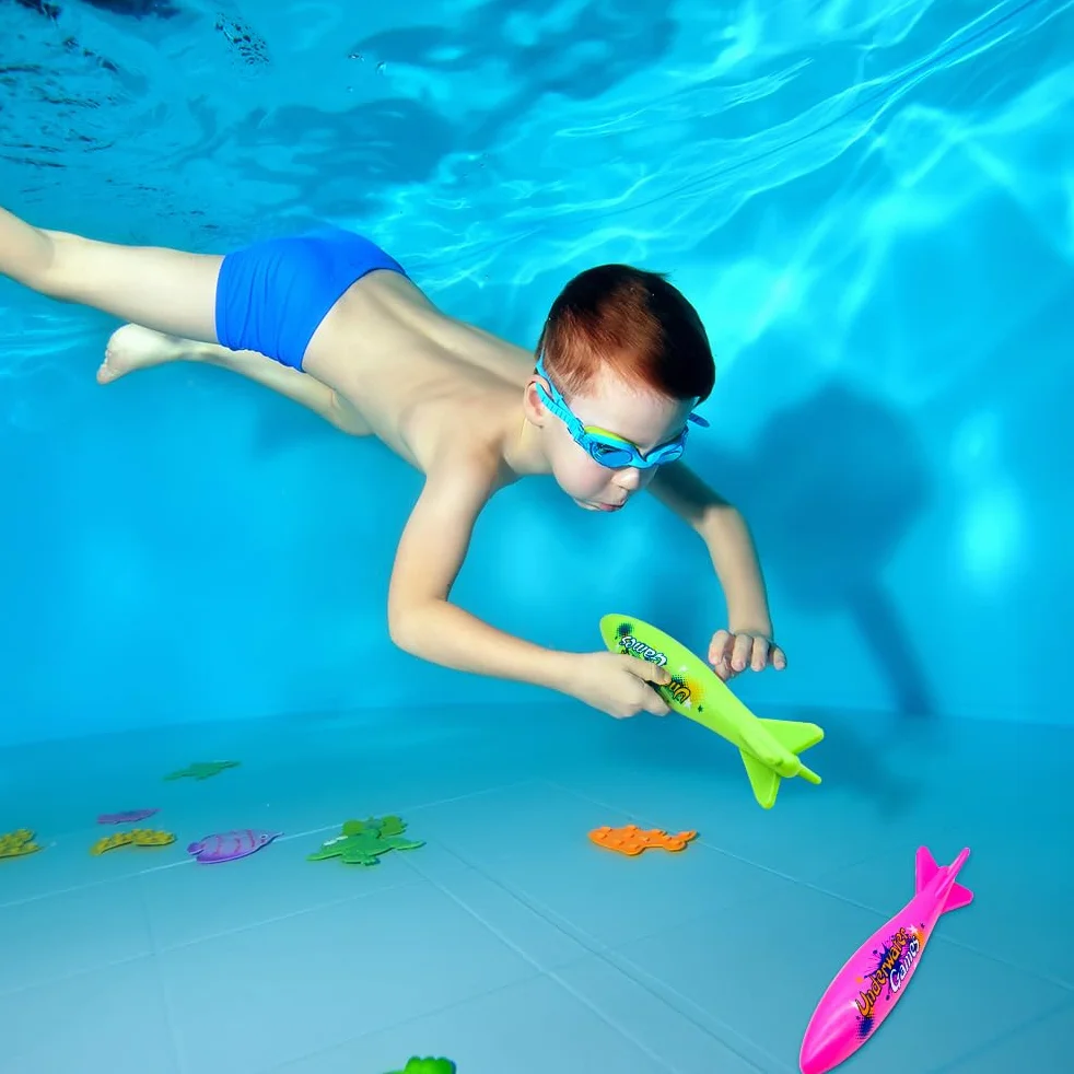TOPWAYS Torpedo Rocket Spins & Glides Up to 30 Feet Like Underwater Football for Under Water Passing Games podwodne torpedy do nurkowania, torpedy do nurkowania, torpedy