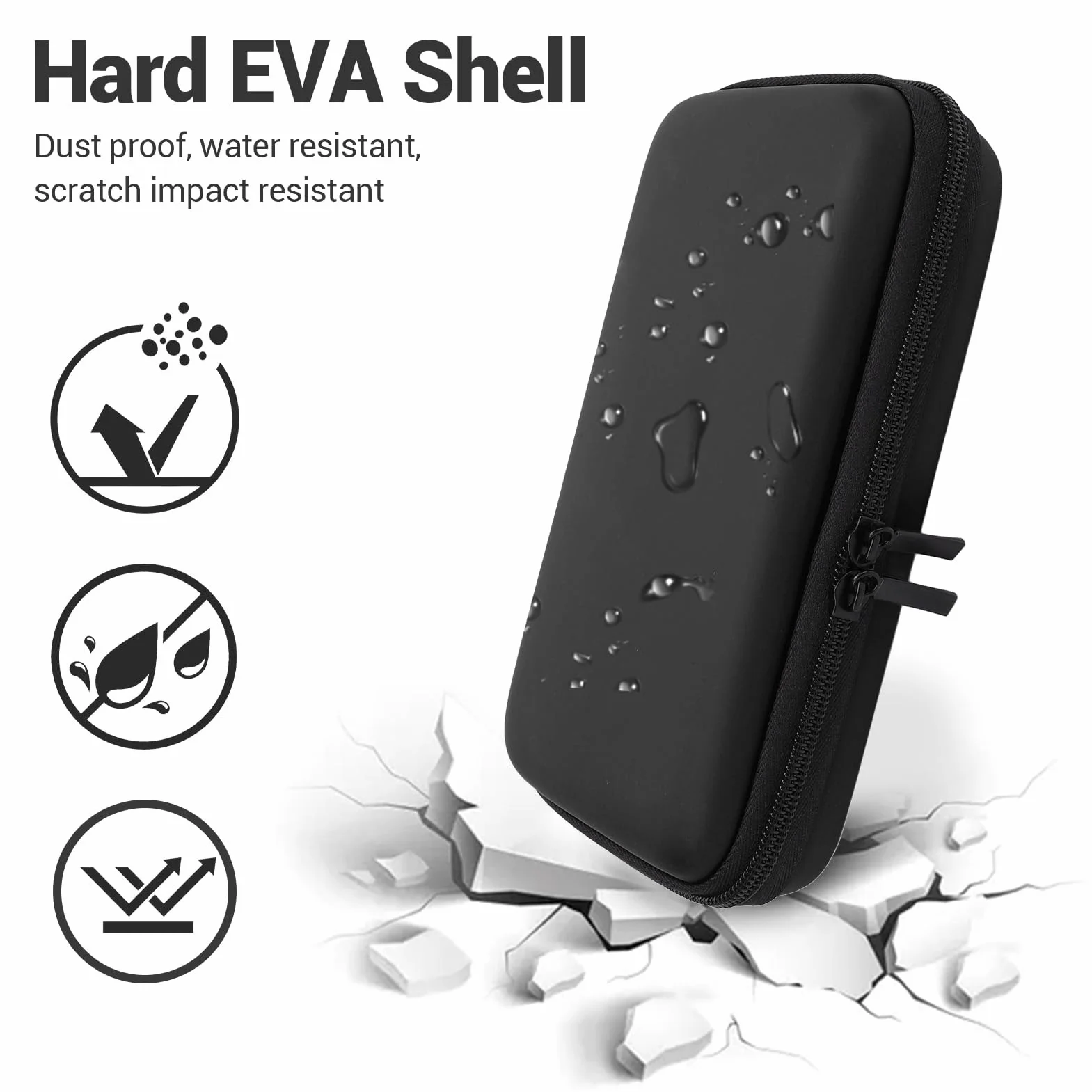 Plyisty Futerał do przenoszenia na 2DS XL, 2DS LL, nowy 3DS, 3DS i akcesoria, twardy futerał ochronny podróżny z 8 miejscami na gry i kieszenią wewnętrzną (czarny)