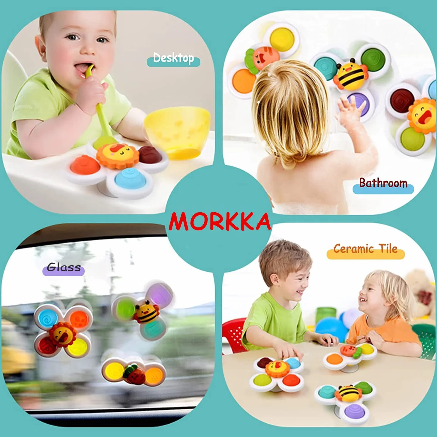 Montessori zabawka dla chłopców i dziewczynek, sensoryczna zabawka dla małych dzieci, kolorowa kostka, 3 zabawki z przyssawką i labirynt z koralikami, zabawka edukacyjna dla maluchów w wieku 1-3 lat (12 szt.)