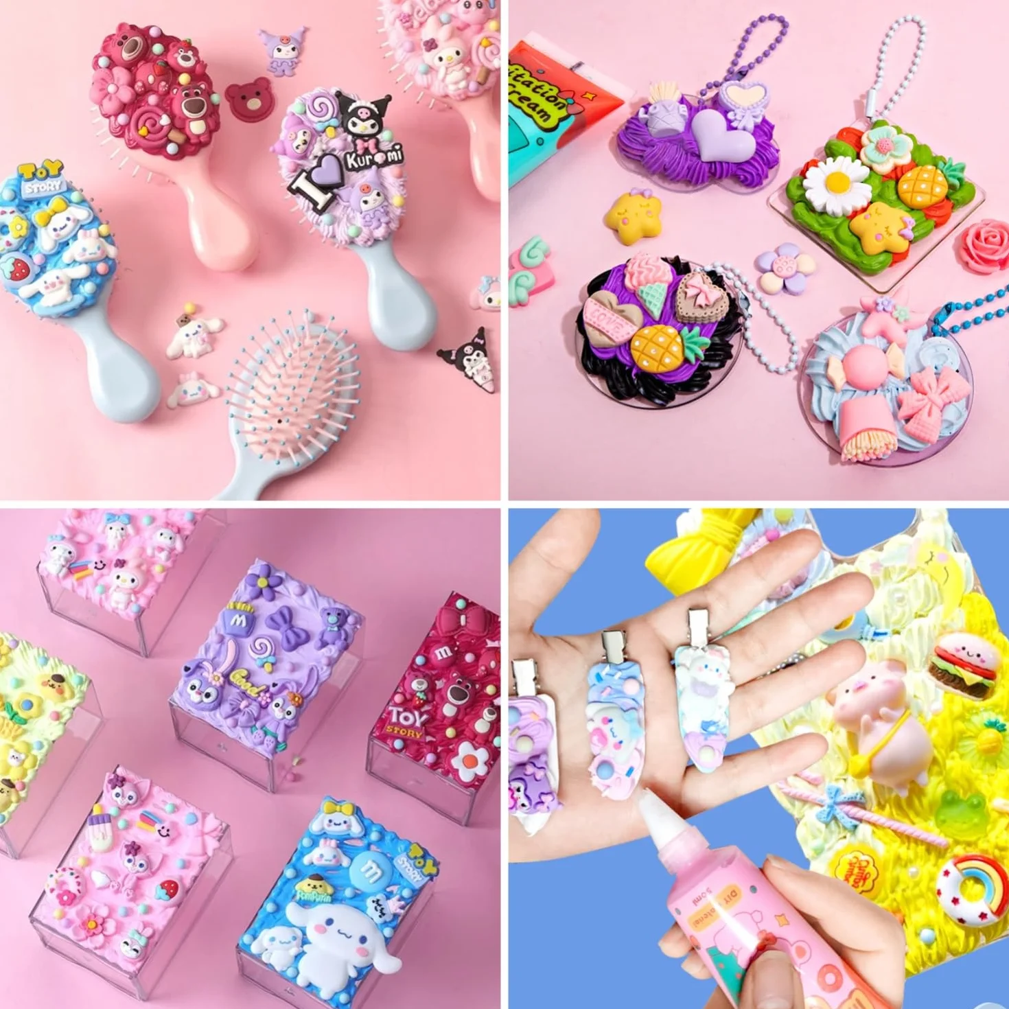 Tokaneit Urocze Zawieszki Paznokci Zywicy 100szt, Masowe Płaskie Zawieszki z Zywicy Slime Plecami, Losowy Styl, do Rzemiosła, Ornament Scrapbooking, Artykuły Dla Majsterkowiczów