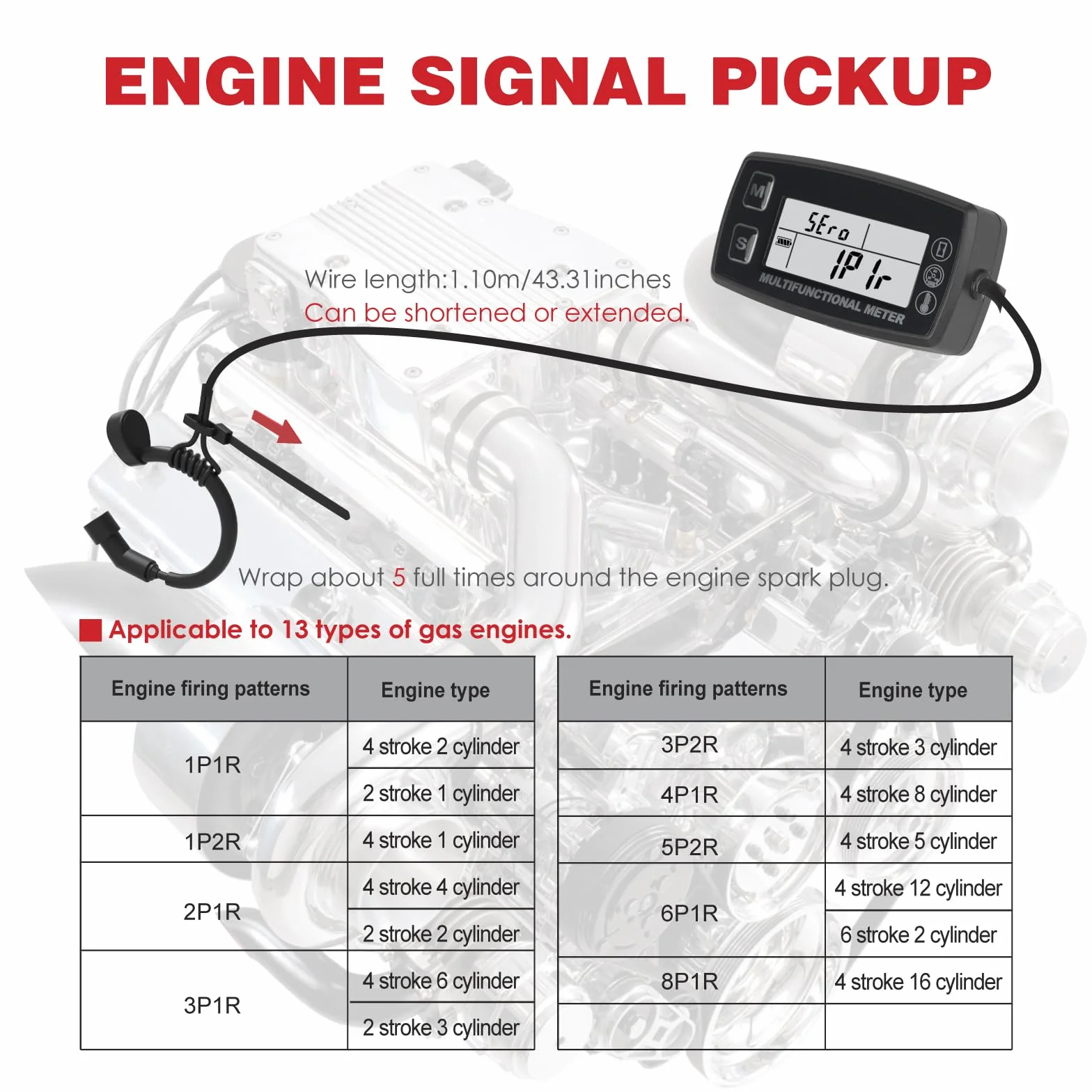 Cyfrowy licznik motogodzin RileyFine, wskaźnik temperatury silnika, alert RPM i temp oraz SVC, wymienna bateria, używany w kosiarce Traktor Mini Bike Motocykl Kompresor Generator (TS001)
