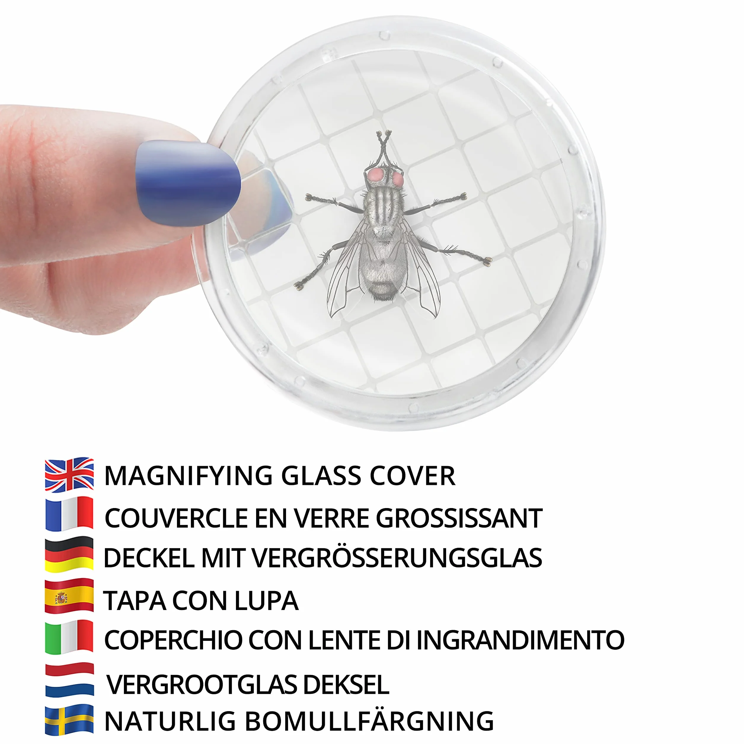 Belle Vous 12 sztuk Zestaw lup kubkowych dla dzieci i dorosłych przezroczyste szkło powiększające dla dzieci – przenośna lupa kubkowa do nauki/biologii i zbierania chrząszczy – zestaw badaczy owadów