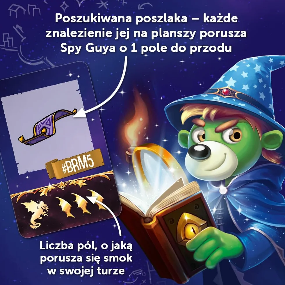 Trefl - Spy Guy Fantasy - Kooperacyjna Gra Obserwacyjna, Świat Czarów i Bajkowych Stworzeń, Szukanie Poszlak, Ogromna Plansza, Rodzinna Gra Planszowa Dorosłych i Dzieci od 5 lat