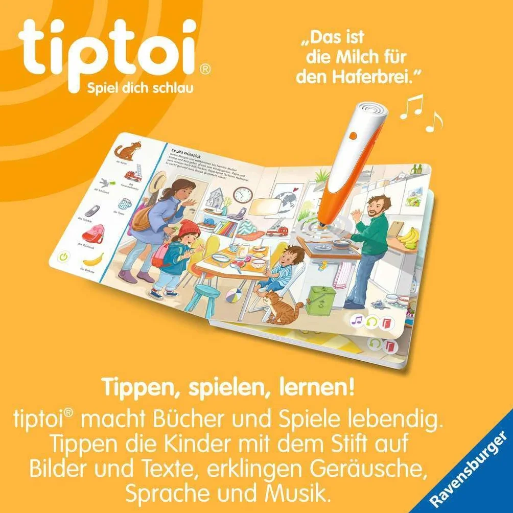 Ravensburger Starter-Set Tiptoi Elektroniczy Długopis, Biały/Pomarańczowy, Od 2 lat