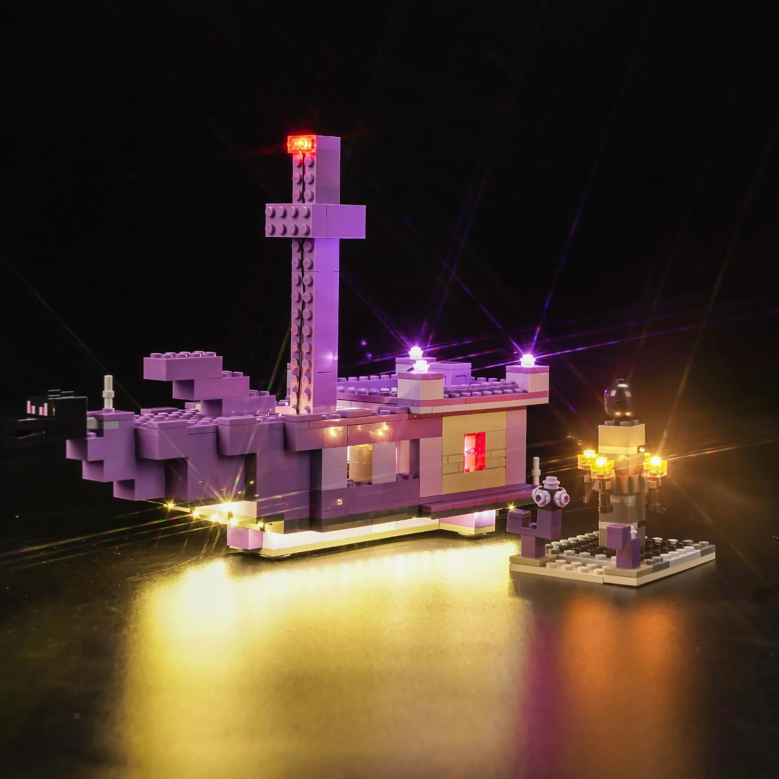 Zestaw świateł LED do Lego Minecraft, smok i statek końcowy 21264, oświetleniowy zestaw dla kreatywnych zabaw