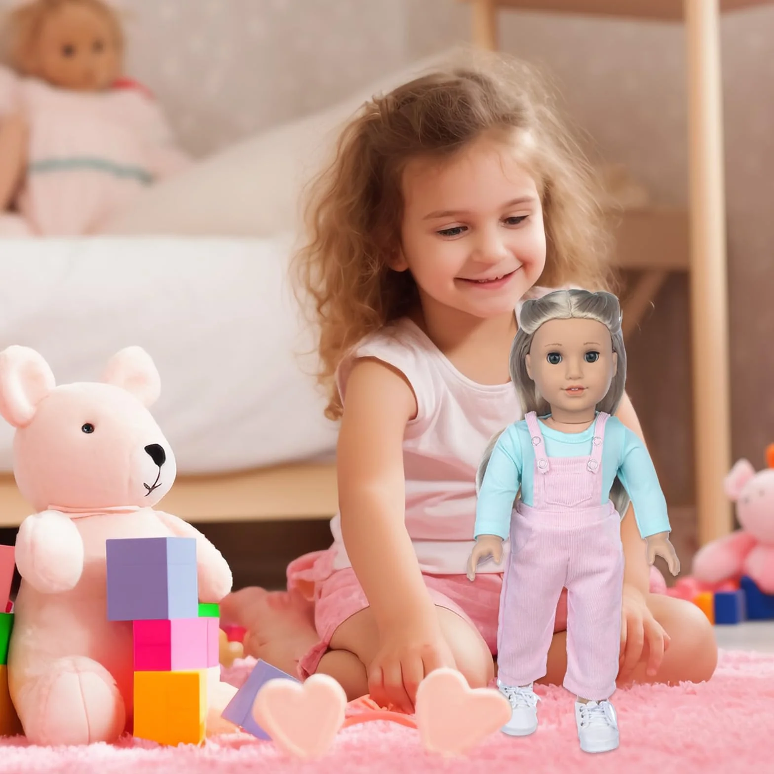 4 sztuki ubrań dla lalek w wieku 14, 16, 17 cali, ubranka dla lalek, 36-43 cm, 1 długi rękaw, 1 para sznurków, 1 para skarpet, 1 plecak syrenki, prezent urodzinowy dla dzieci