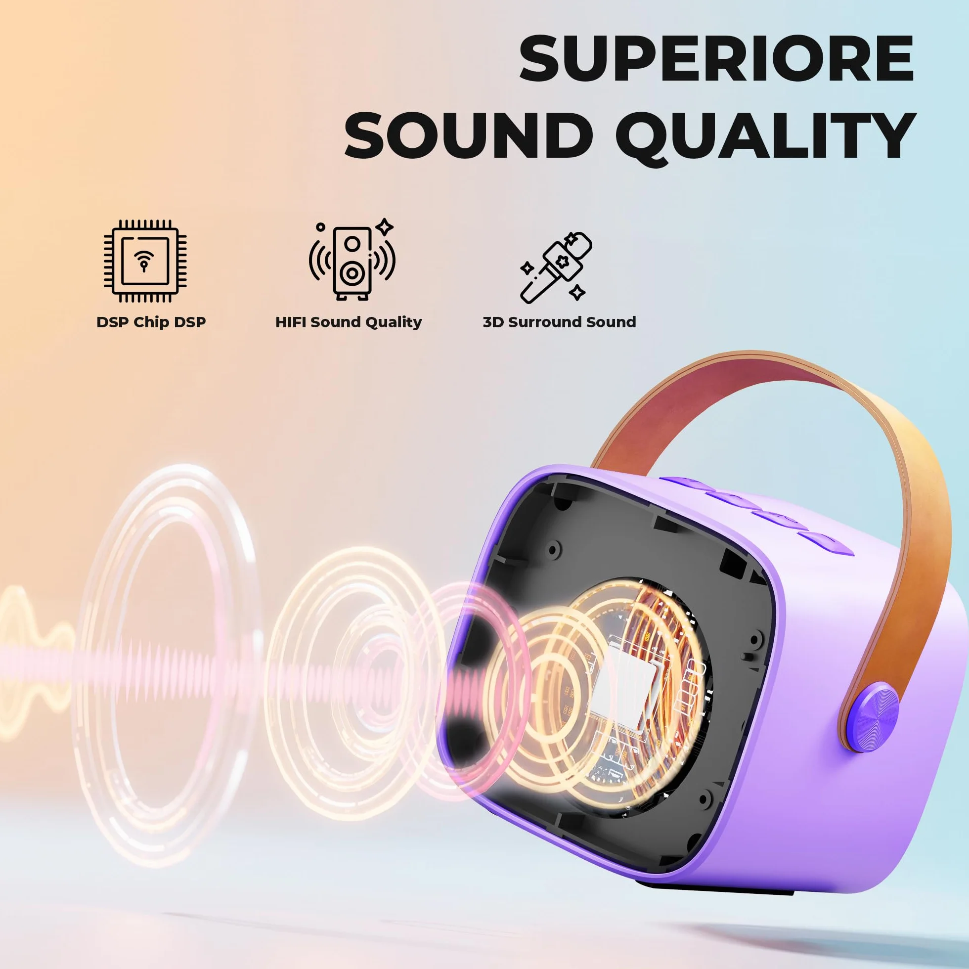 Maszyna karaoke dla dzieci Mini maszyna do karaoke z 2 mikrofonami, głośnik Bluetooth ze światłami LED i zniekształceniem głosu, prezent dla dziewczynek w wieku 3, 4, 5, 6, 7, 8, 9, 10, 11, 12+ lat