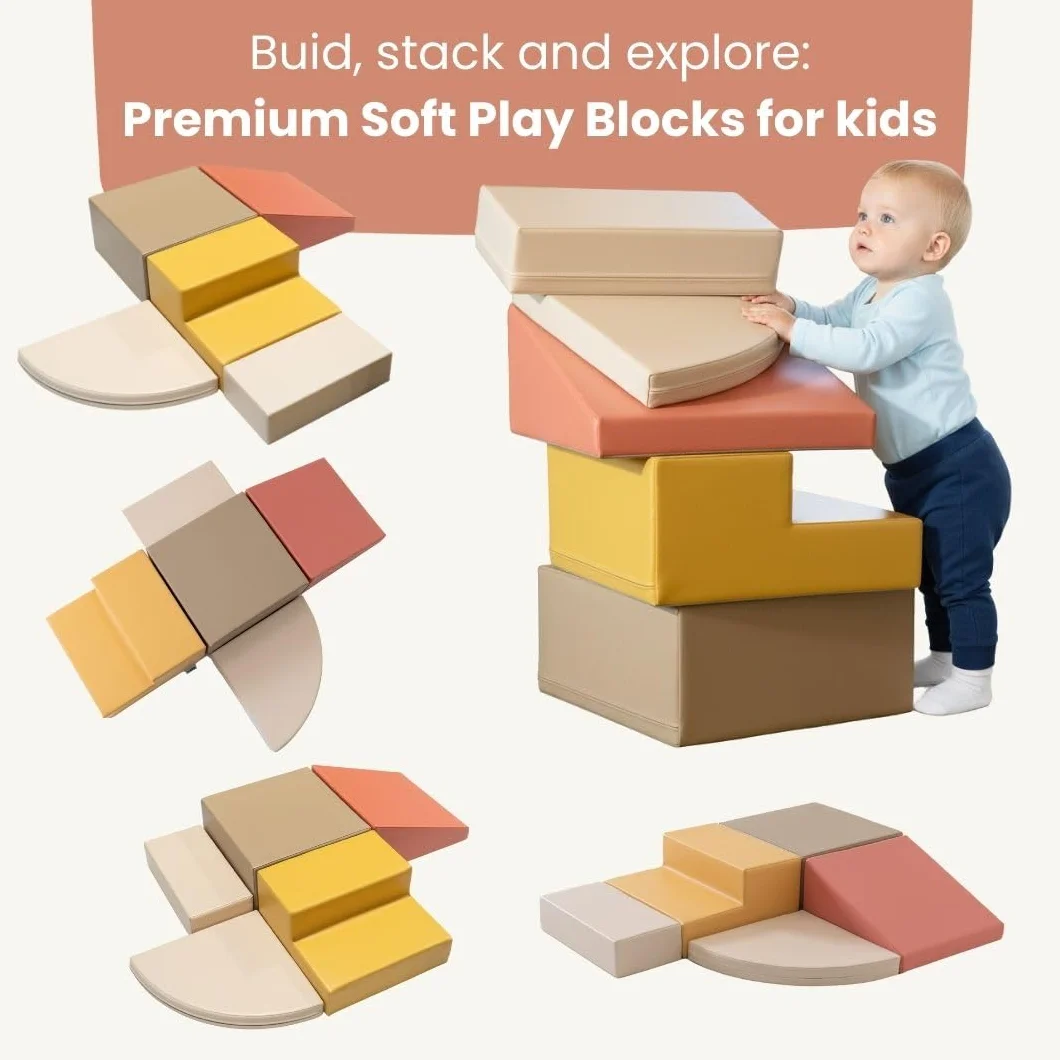 IGLU SOFT PLAY Corner Climber 5 szt. miękkich klocków, gigantyczne klocki piankowe (pastelowe jesieni)