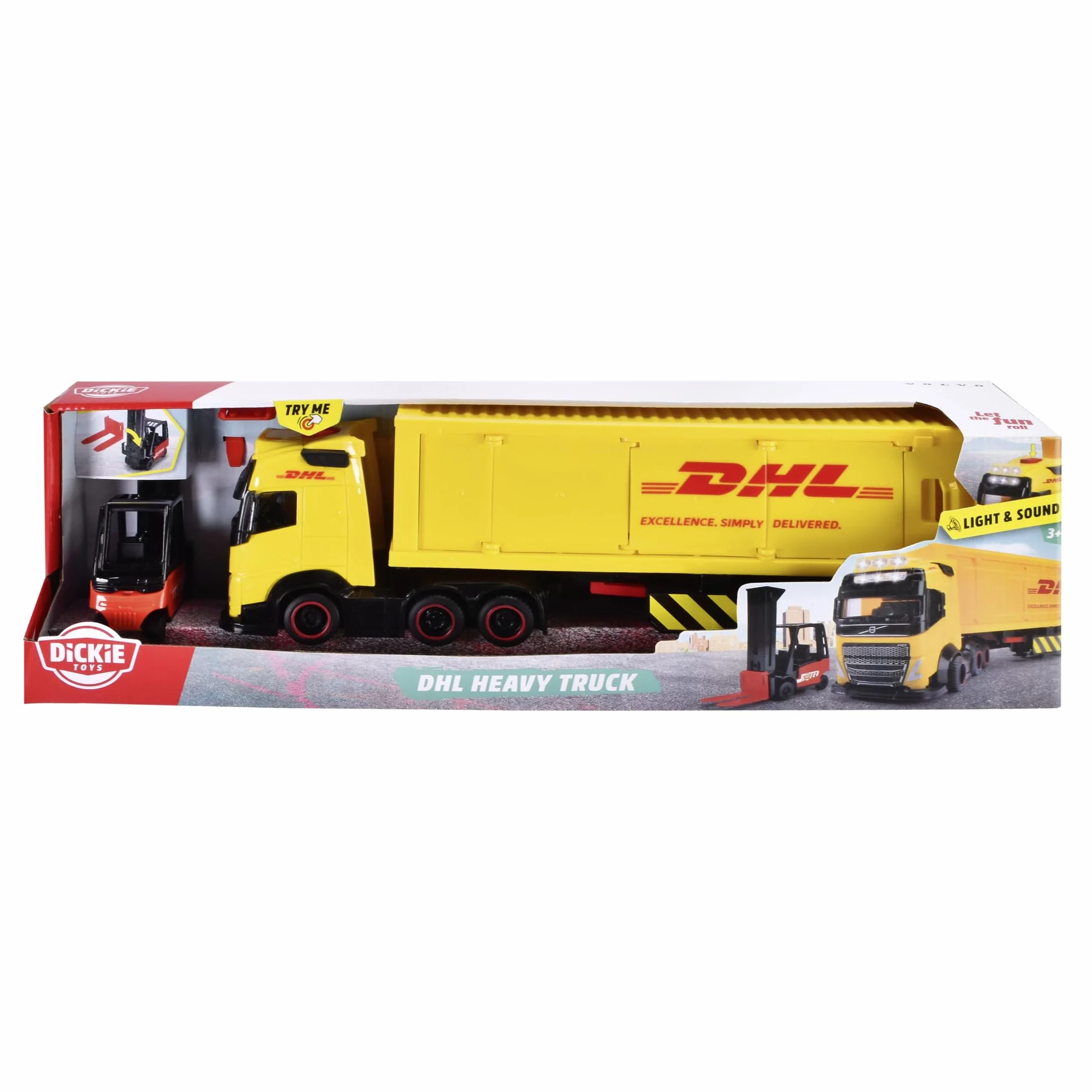 Dickie Toys 203747018 VOLVO Ciężarówka DHL, 35 cm