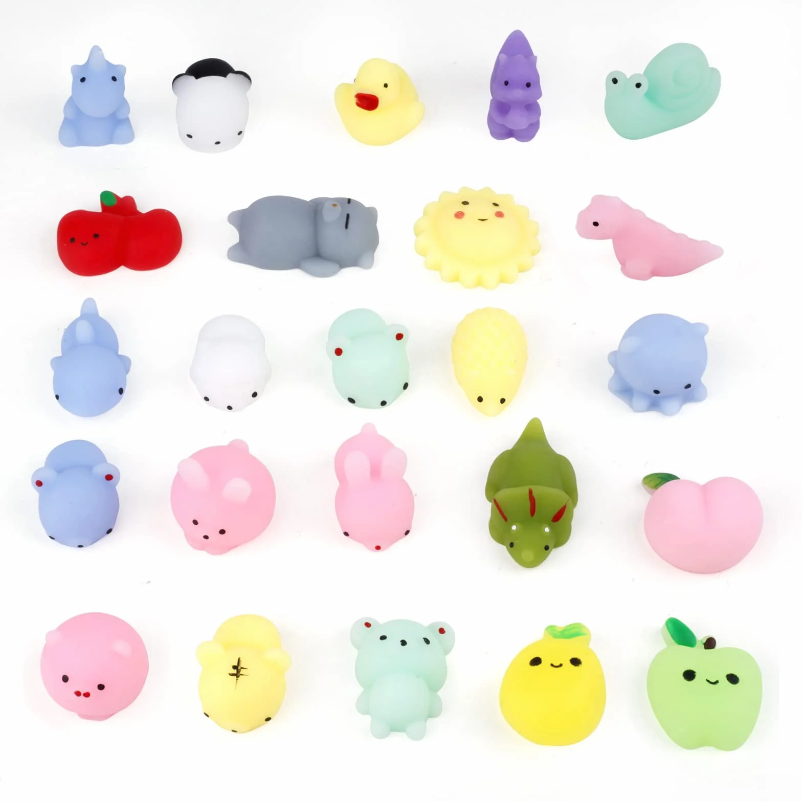 Mini Squishy Pack, miękkie zabawki Moji, 24 sztuki, zabawki Fidget Toys, mini Kawaii ze zwierzętami Squishies, torebki imprezowe, wypełniacz, antystresowe, zabawki dla dzieci i dorosłych, na Boże