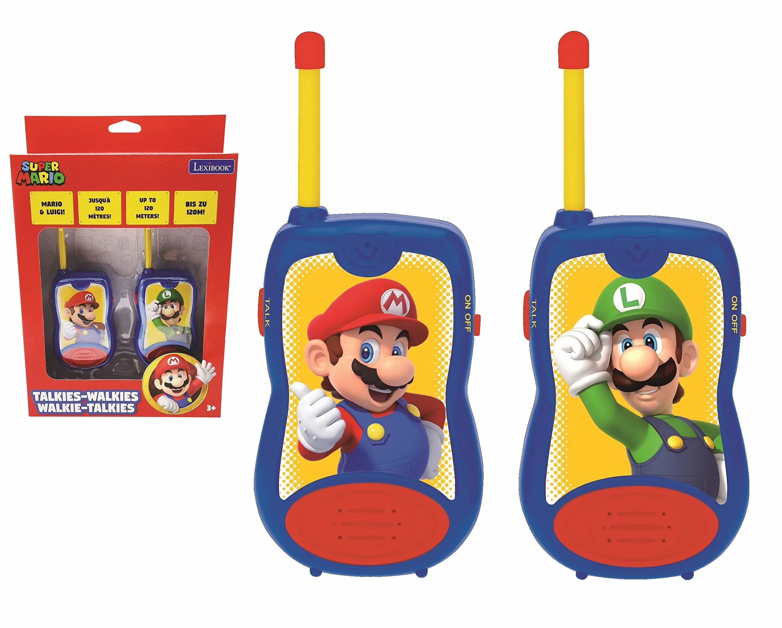 Lexibook, Nintendo Mario Walkie Talkie, Gra Komunikacyjna dla Dzieci, Chłopca, Pasek na Baterie, Niebieski, Czerwony, TW12NI