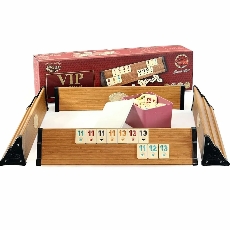 Star Premium VIP Okey drewniany zestaw rummy z kamieniami melaminowymi AHSAP Okey TAKIMI