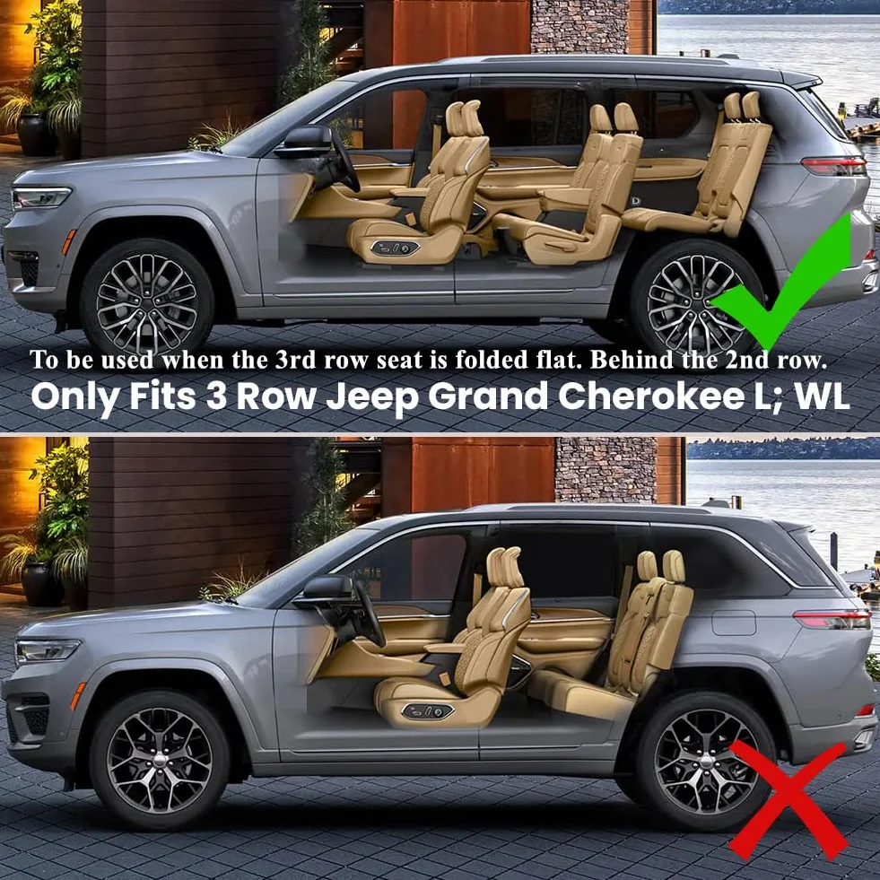 Osłona ochronna na tył bagażnika kompatybilna z modelem 2023 2022 2021 Jeep Grand Cherokee L (3-rzędowa; WL) ochrona przed wzrokiem, chowana osłona bagażu, osłona bagażu, osłona bezpieczeństwa