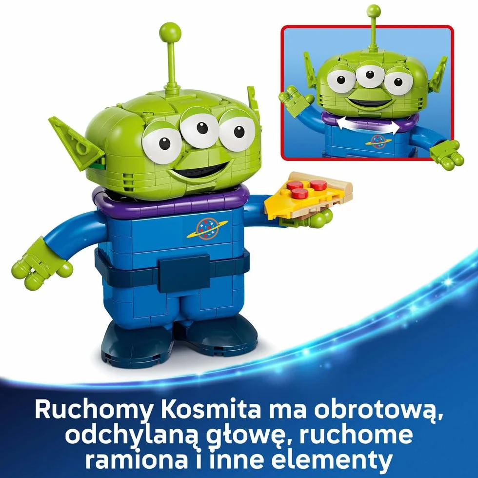 LEGO ǀ Disney i Pixar Kosmita z bujaną rakietą Pizza Planet, zabawka dla dzieci od 9 lat, ruchoma figurka kosmity, ozdoba do pokoju dziecięcego, pomysł na prezent dla chłopca i dziewczynki 43307