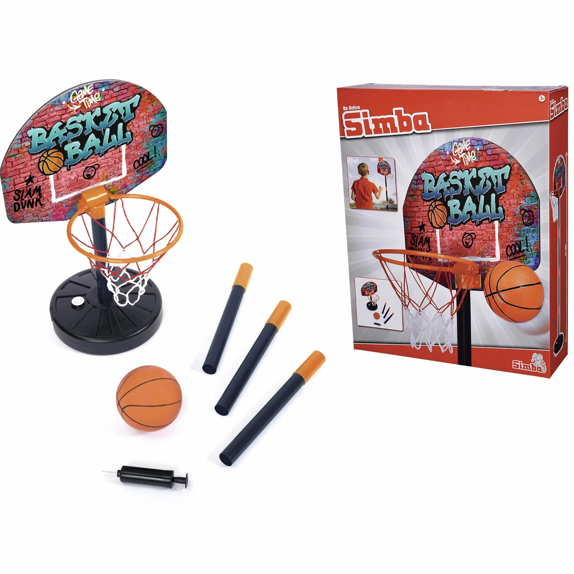 Simba 107407609 Zestaw do gry w koszykówkę na statywie