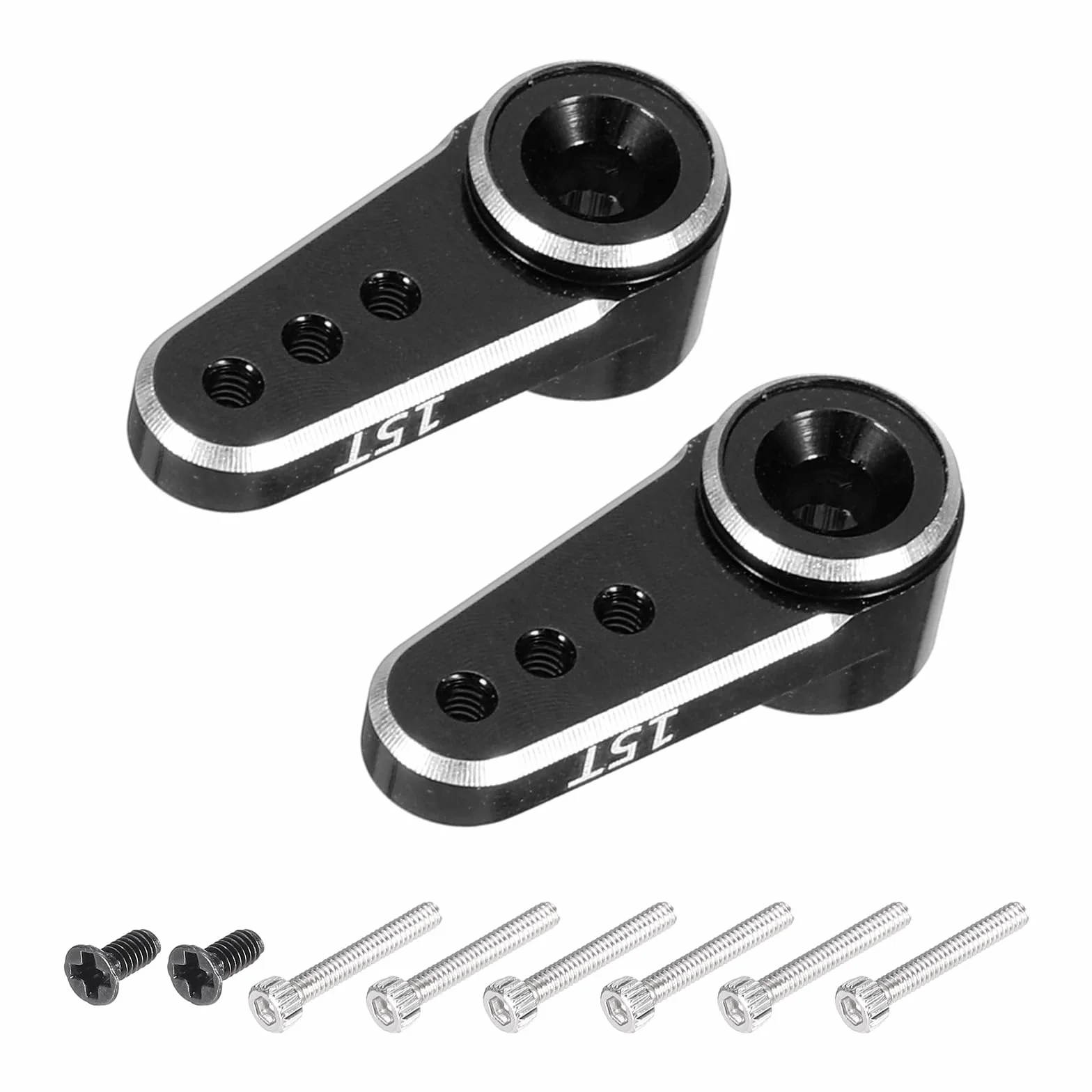 QUARKZMAN Aluminiowy stop 15t Czarny dźwięk Servo Arm Serwo do DIY RC Samochód/Łódź/Samolot Akcesoria do łodzi 2 szt