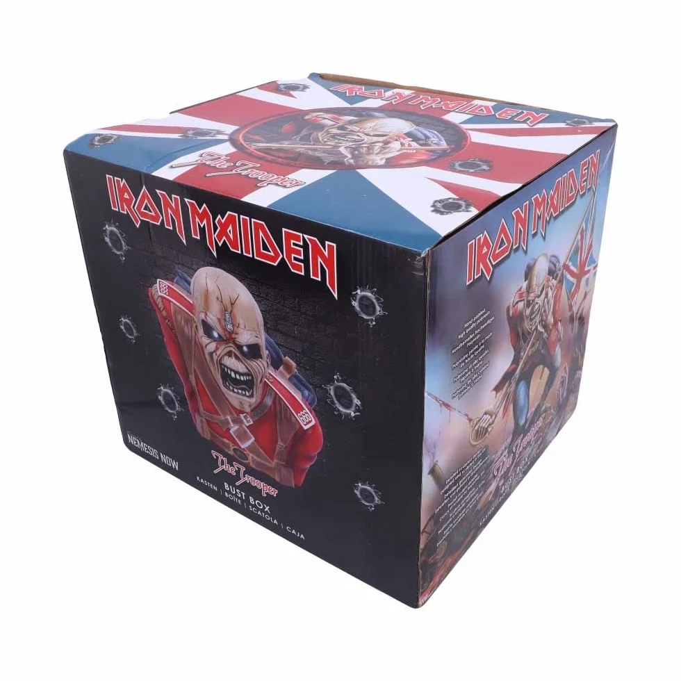 Nemesis Now Iron Maiden The Trooper pudełko na biust 26,5 cm (duże), żywica, oficjalnie licencjonowane pudełko na biust Iron Maiden, idealne do przechowywania rzeczy, odlewane z żywicy, fachowo