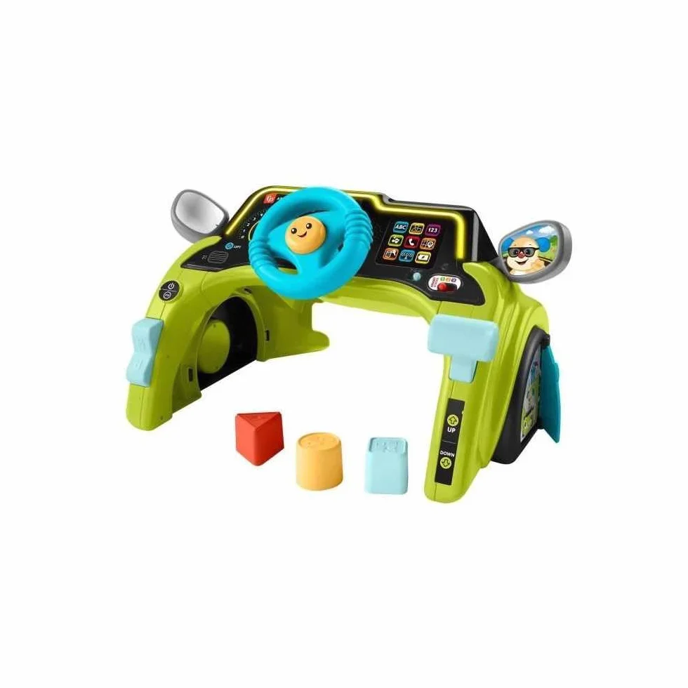 Fisher-Price HYR92 zabawka edukacyjna dla niemowląt i małych dzieci, przyjemność z jazdy, centrum zabaw dla dzieci od 6 miesięcy, wersja wielojęzyczna