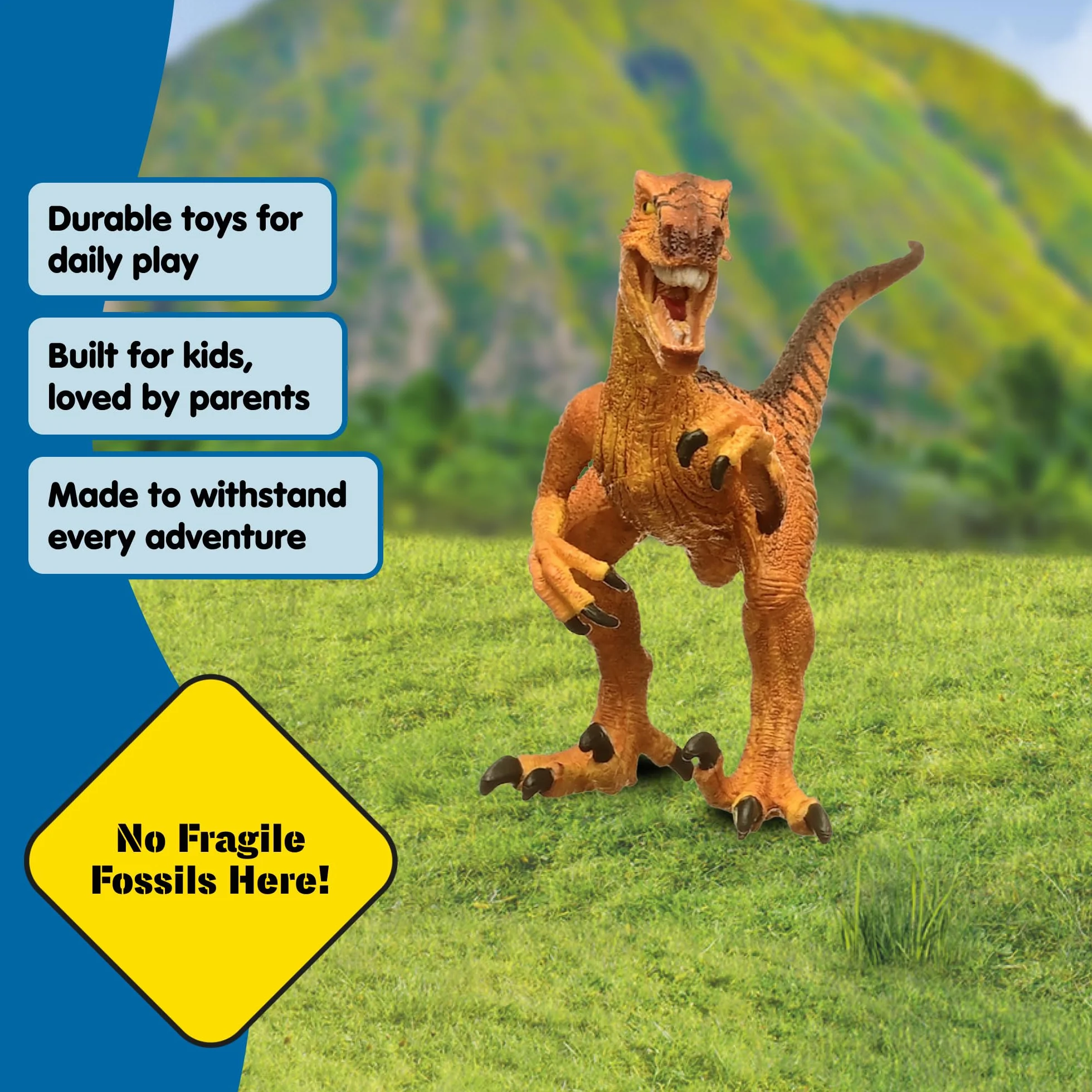 schleich DINOSAURS | Welociraptor 15045 | Szczegółowa figurka dinozaura z ruchomą szczęką i łapami | Prezent dla dziewczynek i chłopców | Od 3 lat | 6 × 18 × 10 cm