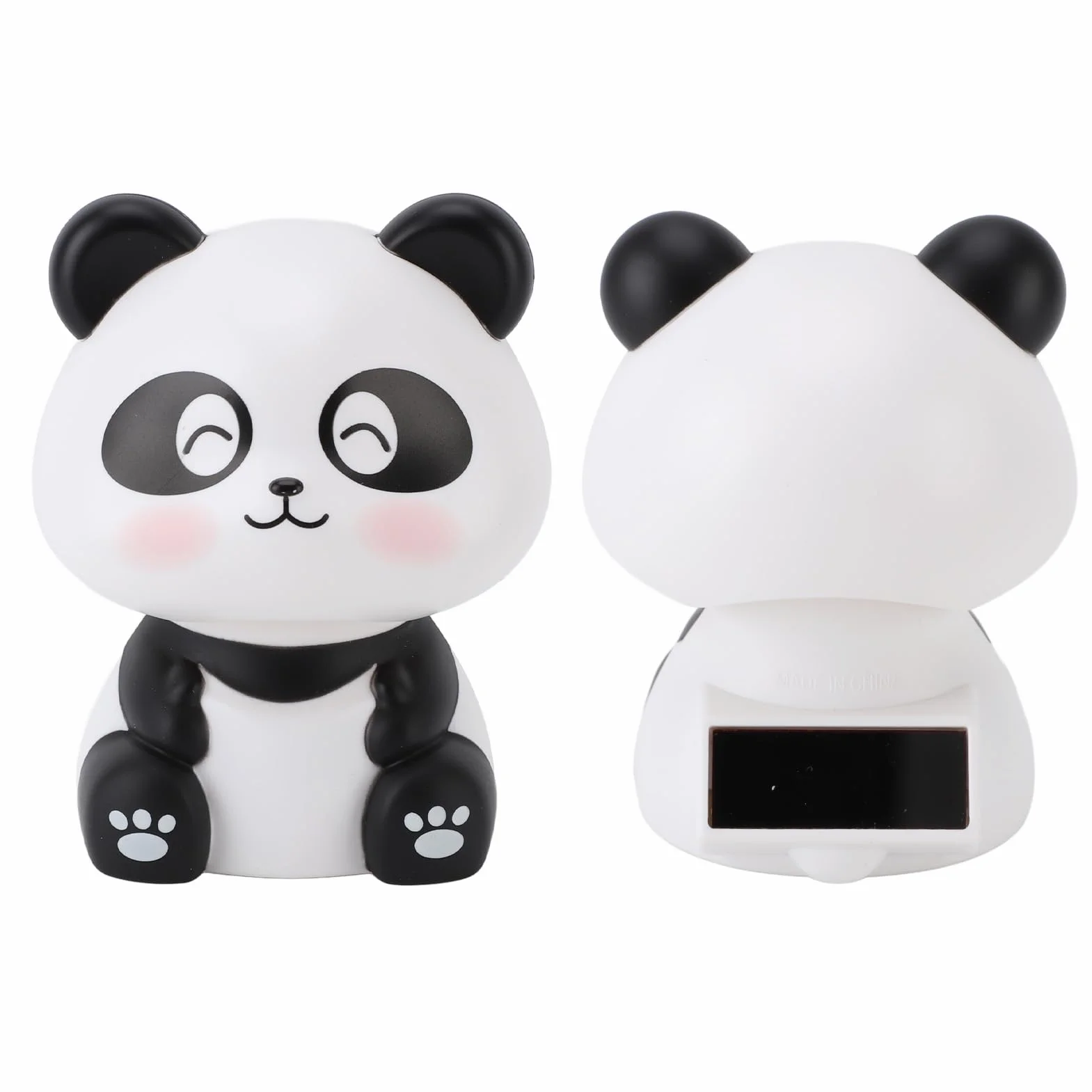 Kiwająca Głowa Panda, Figurka Pandy Słonecznej, Szczęście, Bogactwo, Witaj w Domu na Desce Rozdzielczej Samochodu (Mrużące oczy)