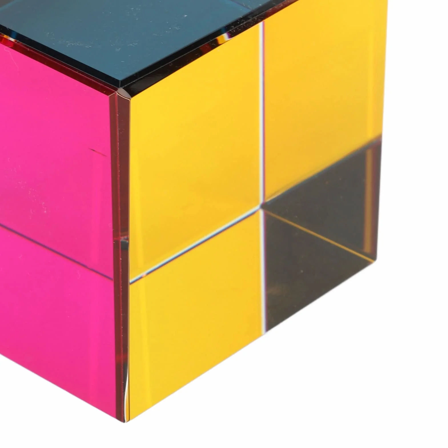 Optyczny pryzmat kostkowy, kostki mieszane kolory, optyczny pryzmat kostkowy ze szkła akrylowego, wielokolorowa zabawka fizyczna i dekoracja biurka, dla dzieci (60 mm)