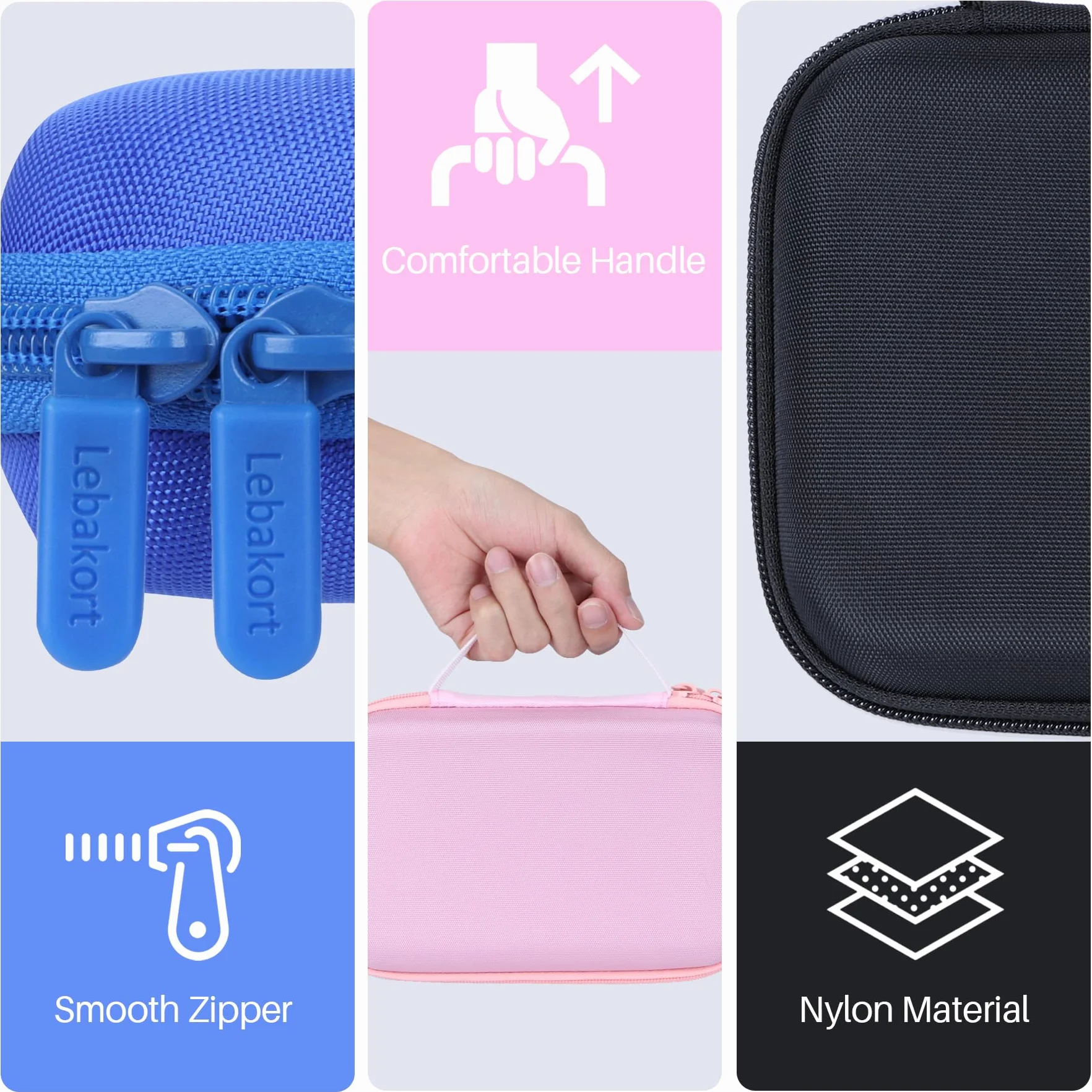 Lebakort Twardy futerał podróżny do Giiker Gry Puzzle Super Slide Gry, Czarny + niebieski, Super Slide Puzzle Case, wodoodporny