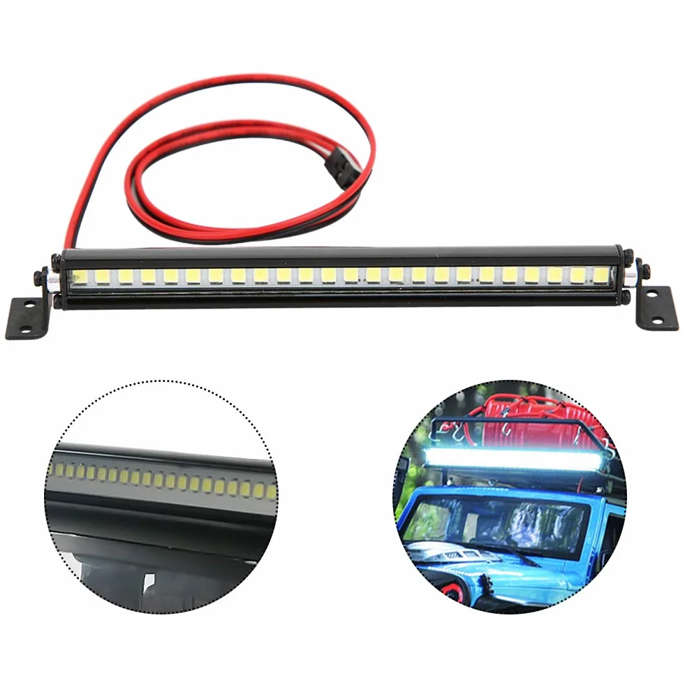 Listwa świetlna Rc Rc światła Samochodowe Metal + Plastik Czarny 24 Oświetlenie Dachowe Led Bar Lampa Dachowa Dekoracja Akcesoria Rc Pasujące do Samochodu Scx10 1 10 4Wd