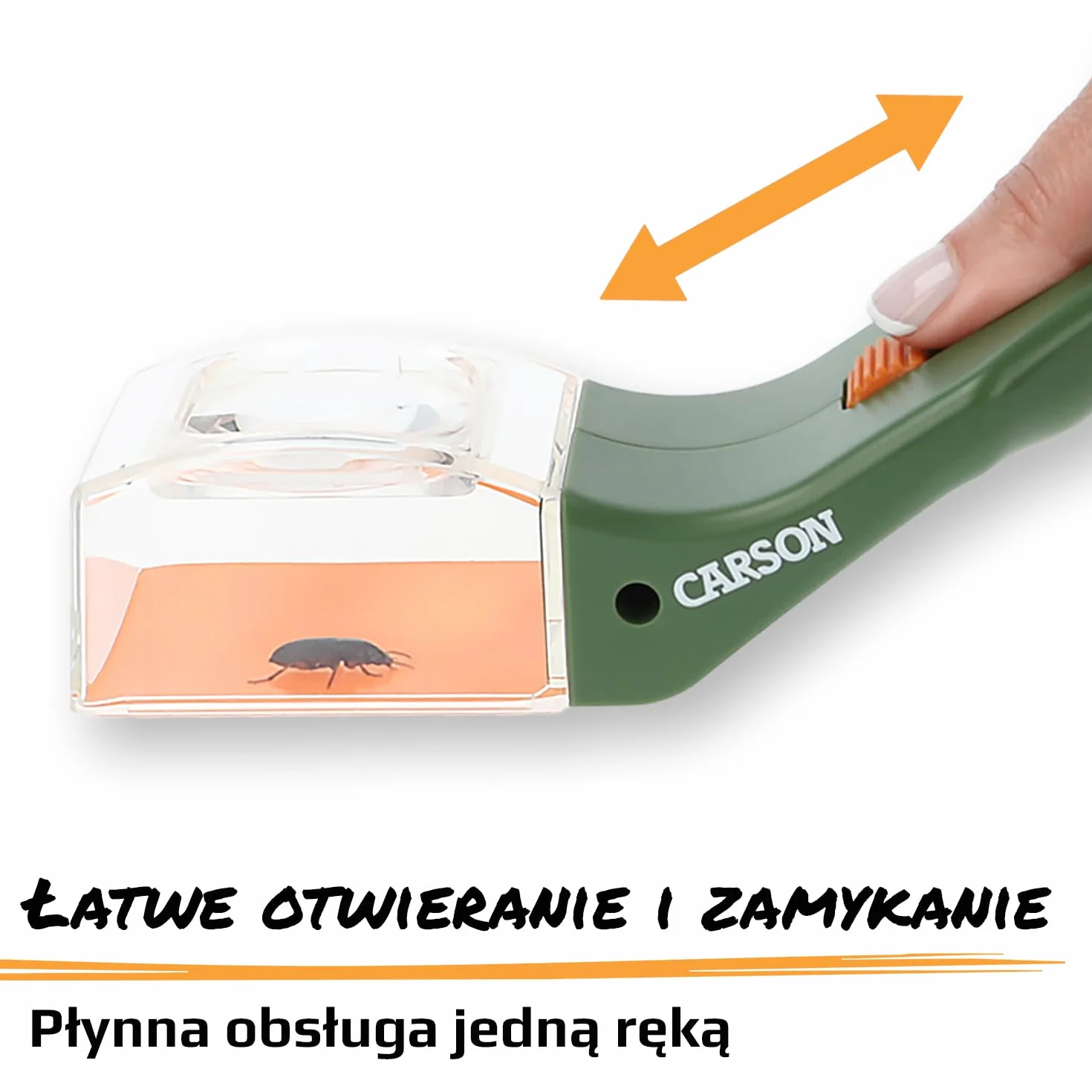 Carson BugView – wyposażone w lupę narzędzie do łapania i obserwacji insektów dla dzieci i dorosłych (HU-10), Zielone