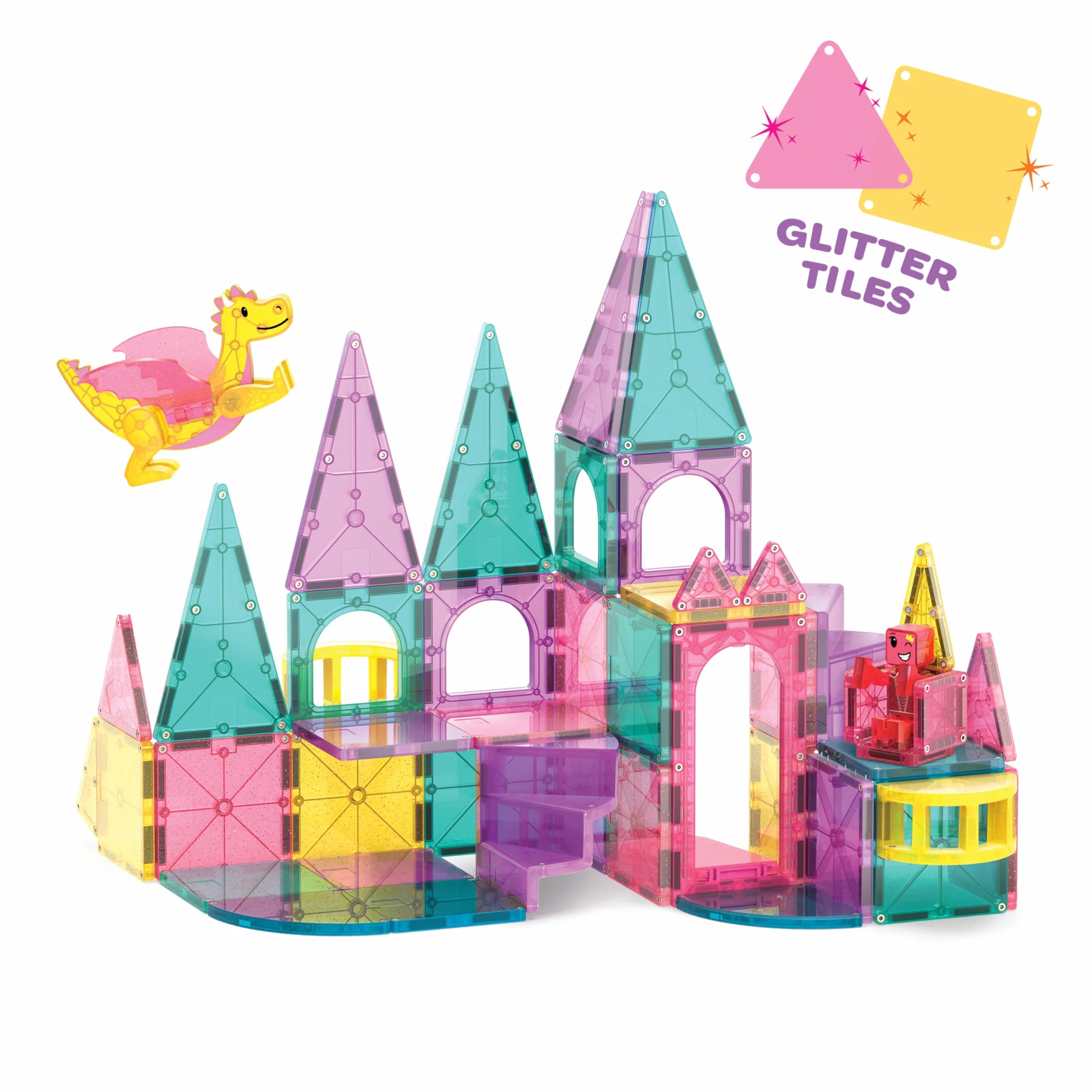 MAGNA-TILES Castle DLX Magnetyczny zestaw konstrukcyjny, 48 sztuk