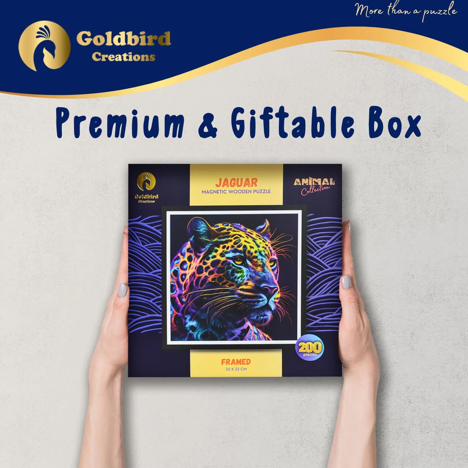 Drewniane puzzle dla dorosłych - Drewniane puzzle Zwierzęta - Trudne puzzle dla dorosłych - Puzzle Dekoracja ścienna Salon Sypialnia - Oryginalny prezent świąteczny - Jaguar GC0002