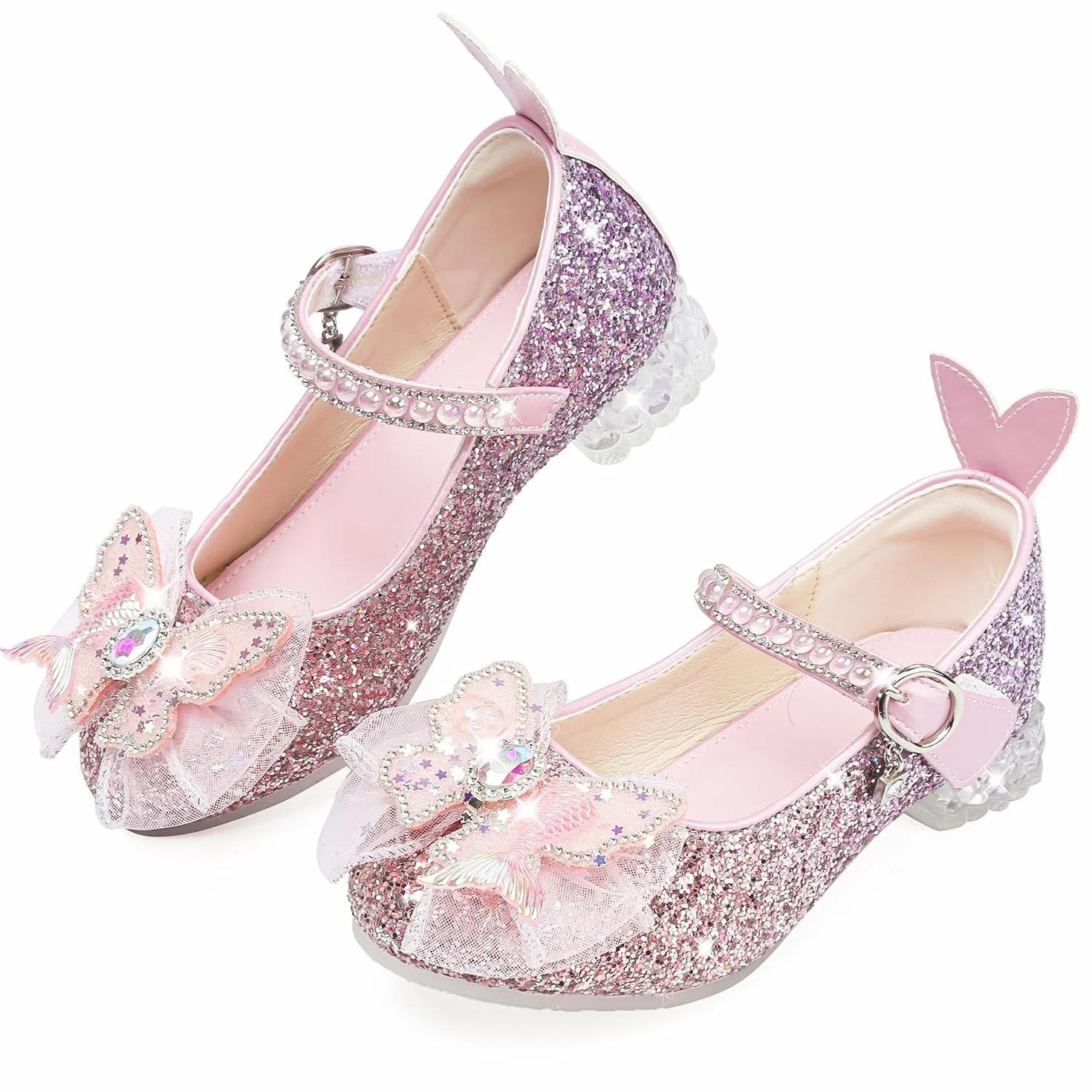 Dziewczęce buty do sukienki Mary Jane brokatowe buty księżniczki niskie obcasy maluch impreza ślub urodziny bal cosplay buty dla dzieci balet buty do tańca