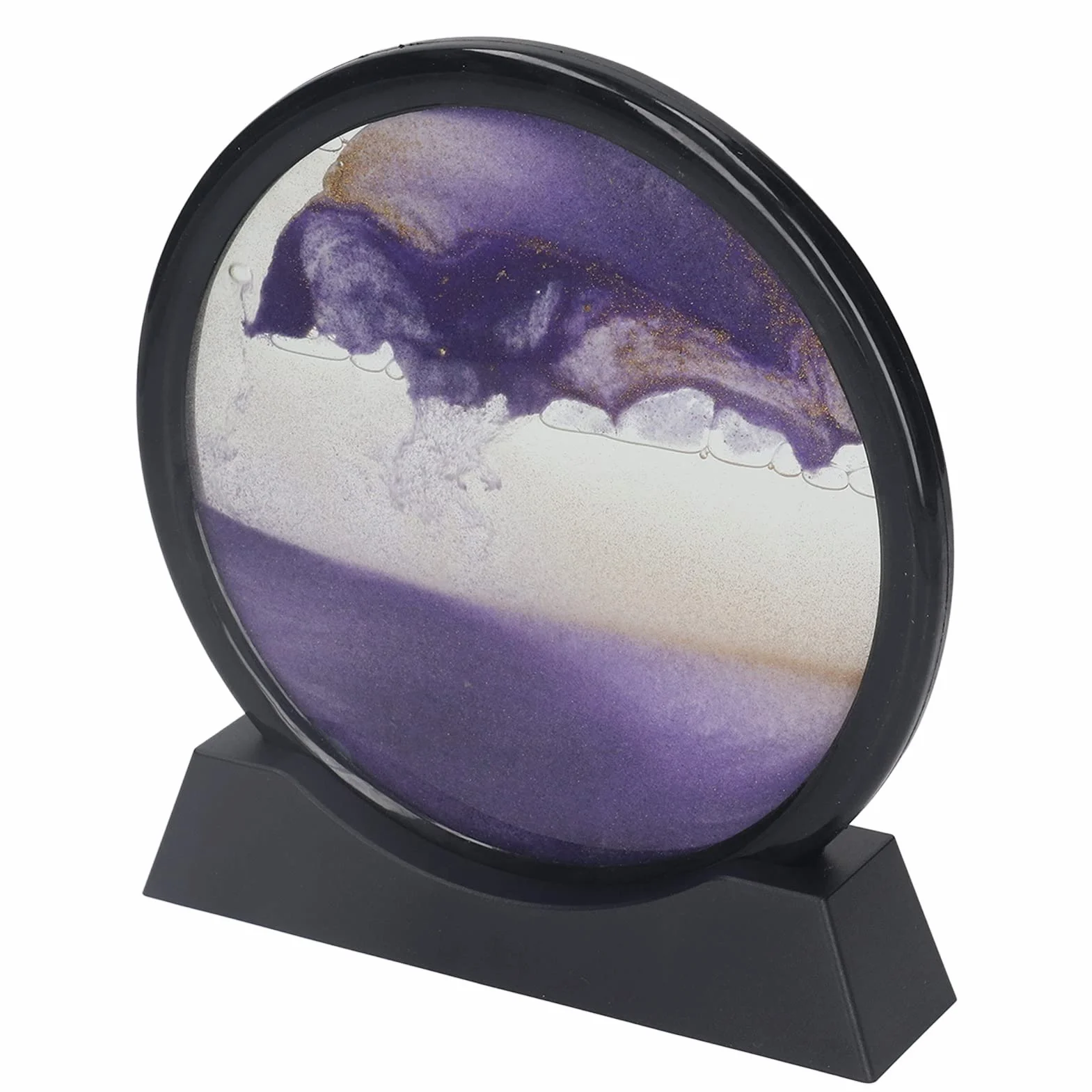 Obrazek w Płynie Quicksand Sandscape, Okrągłe Szkło Deep Sea Sandscape z podstawą do Domu (PURPLE)