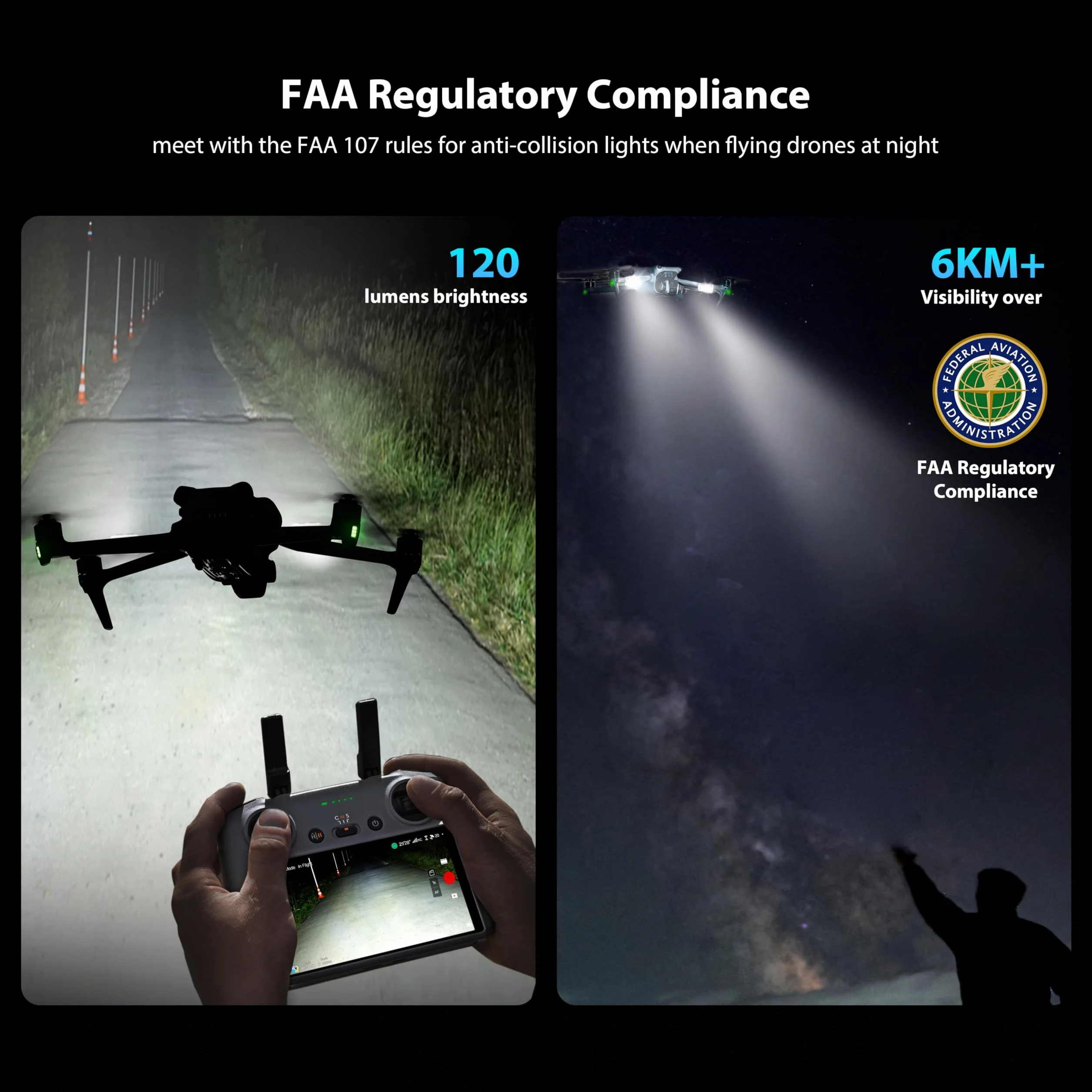 STARTRC Światło stroboskopowe i antykolizyjne LED do dronów FAA, DJI Avata 2, Mini 4 Pro, Air 3, Mavie 3, Mini 2 SE i wszystkich akcesoriów RC