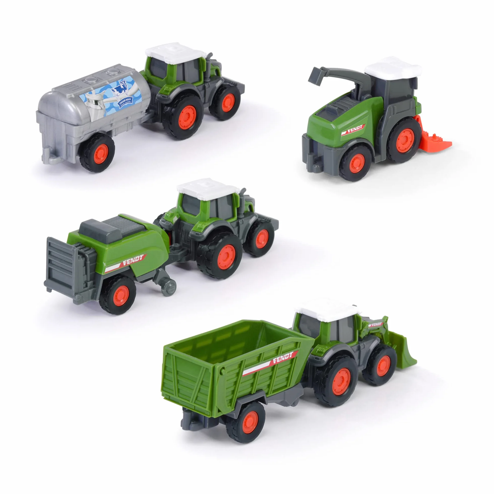 Dickie 203732001 Fendt Micro Losowy zestaw 3 pojazdów rolniczych, 9cm