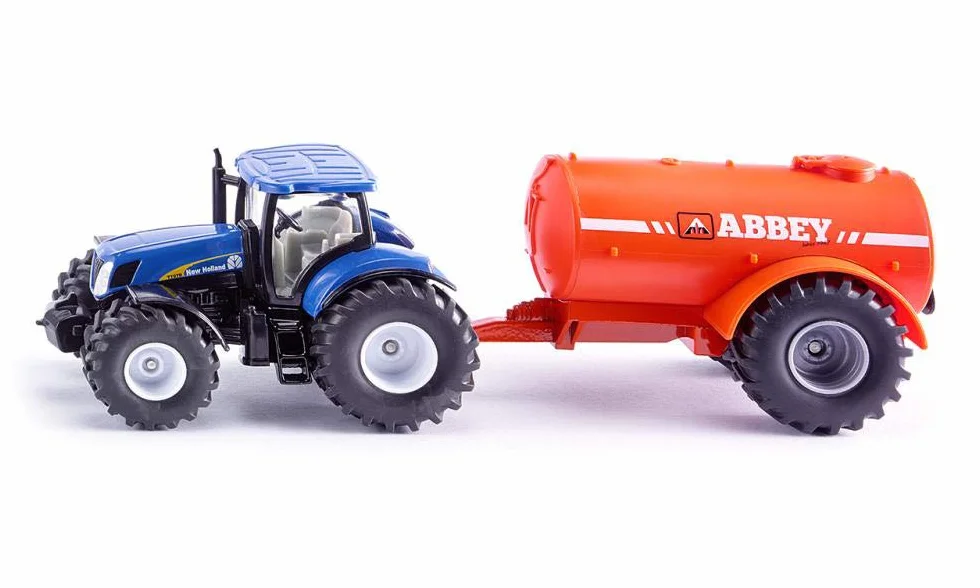 Siku 1945, Traktor z jednoosiową cysterną, 1:50, Metal,Tworzywo sztuczne, Niebieski,Pomarańczowy, Wiele funkcji