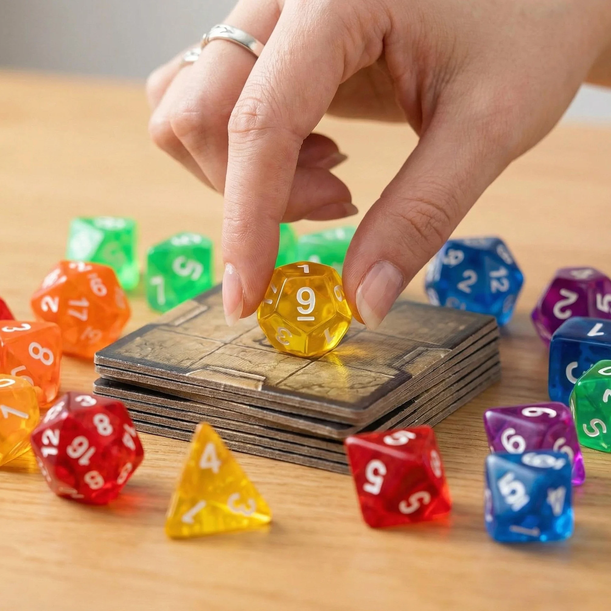 Zestaw 60 sztuk wielościennych kostek D10 – 10-stronicowe akrylowe Dice w 6 kolorach, kostki do gry DND, RPG, MTG, gier planszowych, gier karcianych i stołowych