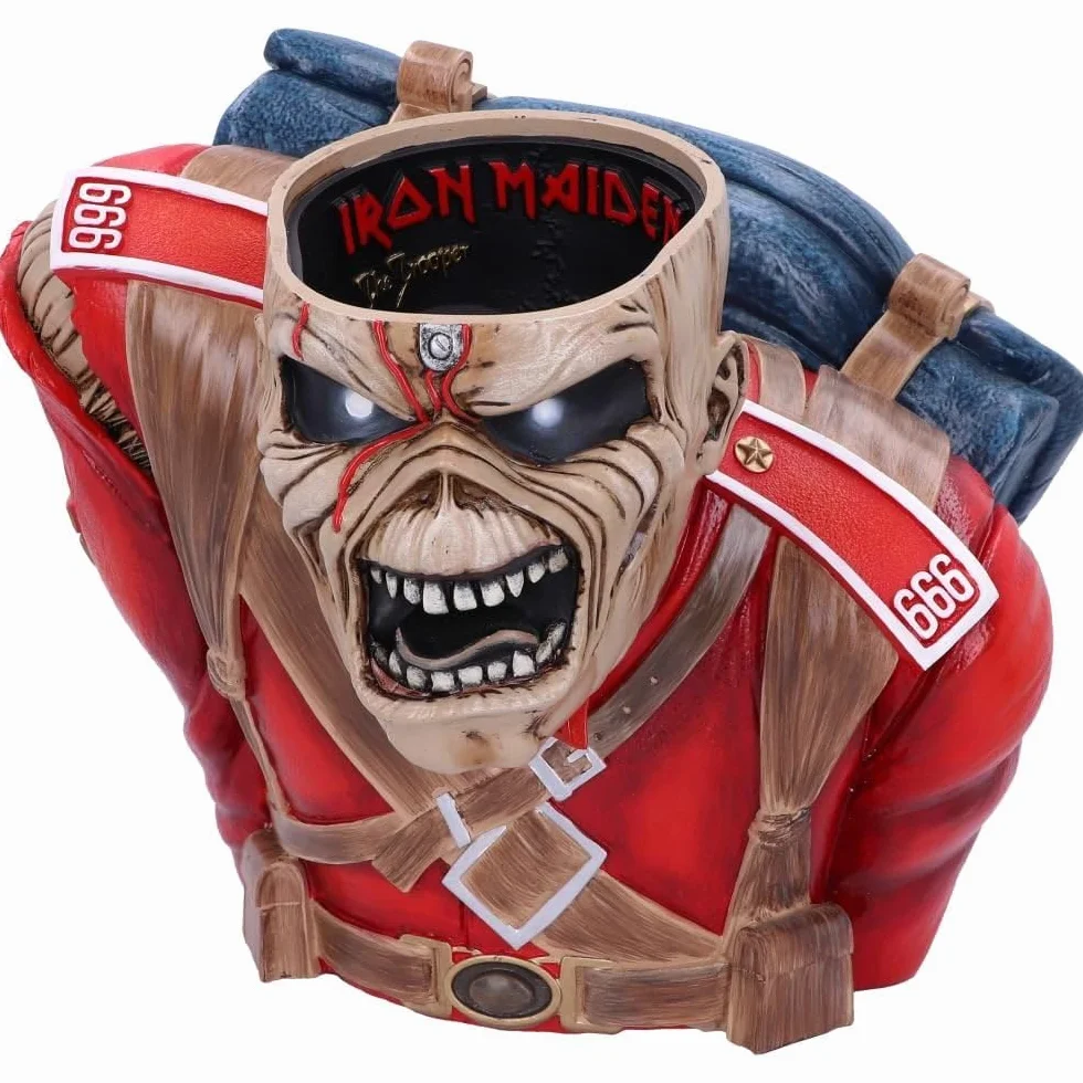 Nemesis Now Iron Maiden The Trooper pudełko na biust 26,5 cm (duże), żywica, oficjalnie licencjonowane pudełko na biust Iron Maiden, idealne do przechowywania rzeczy, odlewane z żywicy, fachowo