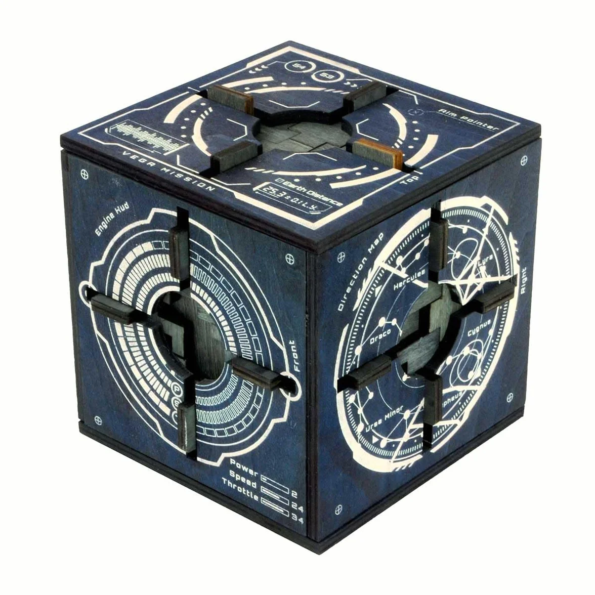 Logica Puzzles art. Vega - Sekretne Pudełko - Drewniane Puzzle - Poziom Trudności 6/6 Ekspert - Seria Star Adventures