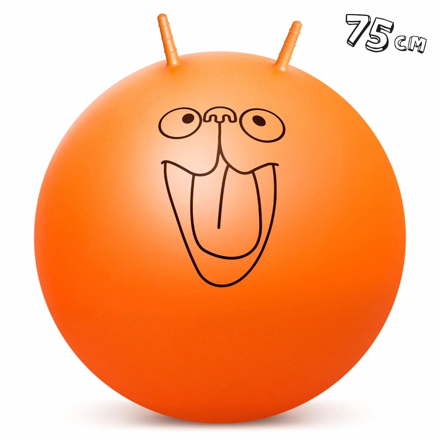 CKB LTD Kosmiczna skakanka Hooper Gigantyczny kosz kosmiczny dla dorosłych - nadmuchiwany z pompką nożną do 100 kg, bardzo duży 75 cm, pomarańczowy