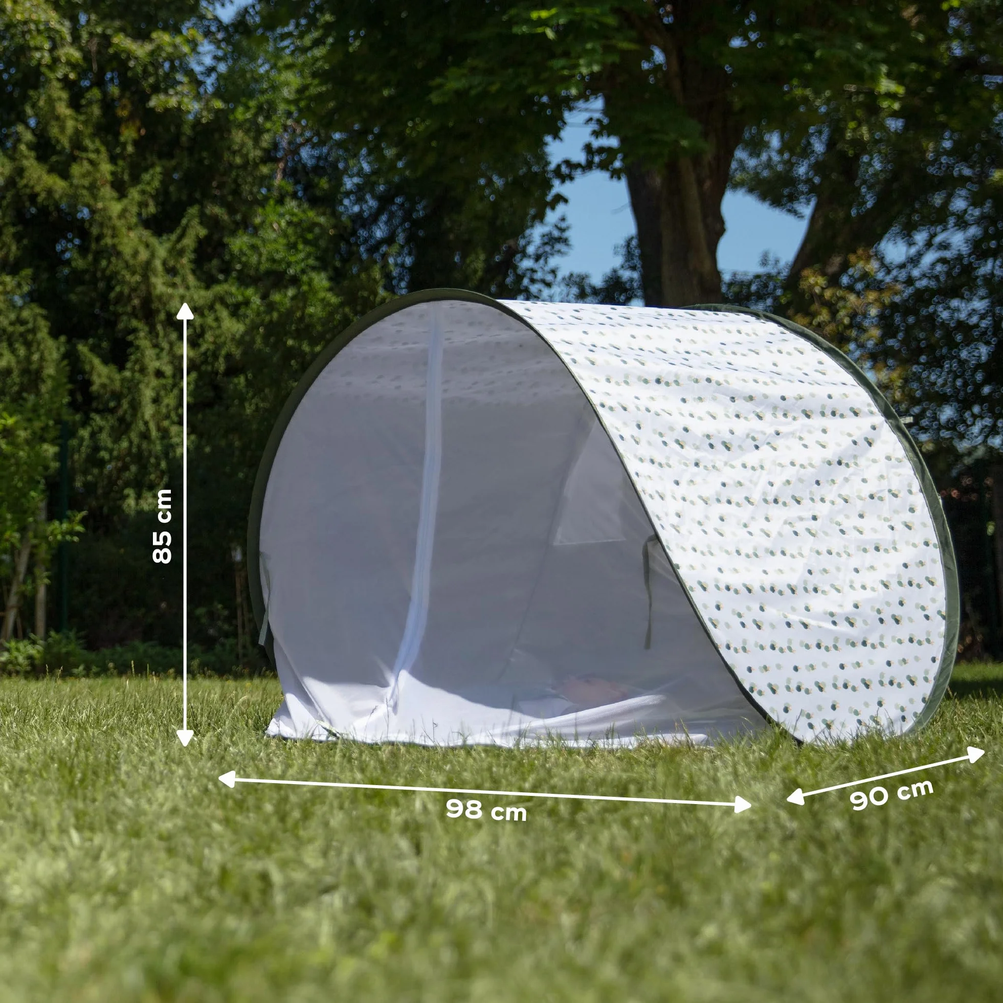 Babymoov Namiot dziecięcy o wysokiej ochronie przeciwsłonecznej 50+, z moskitierą na zamek, duży namiot plażowy, system Pop-Up, Provence