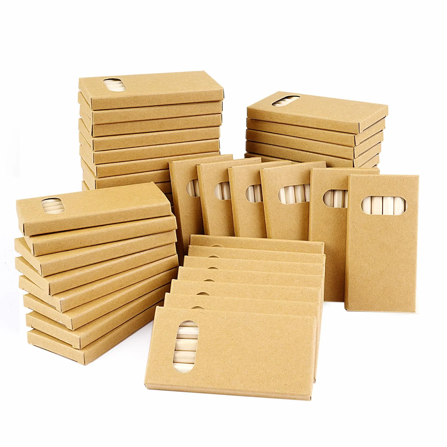 Svalor Zestaw 50 kredek, każdy po 6 kredek, 300 mini kolorowych kredek drewnianych w kartonowym etui, kredki dla dzieci, do rysowania, szkicowania i kolorowania