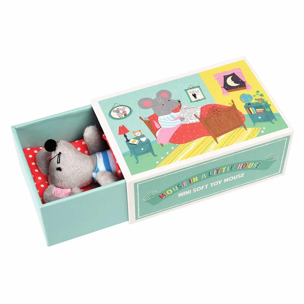 Rex London Pluszowa myszka "Mouse in a Little House": śliczna myszka dla małych dzieci w sypialni z możliwością zabrania ze sobą