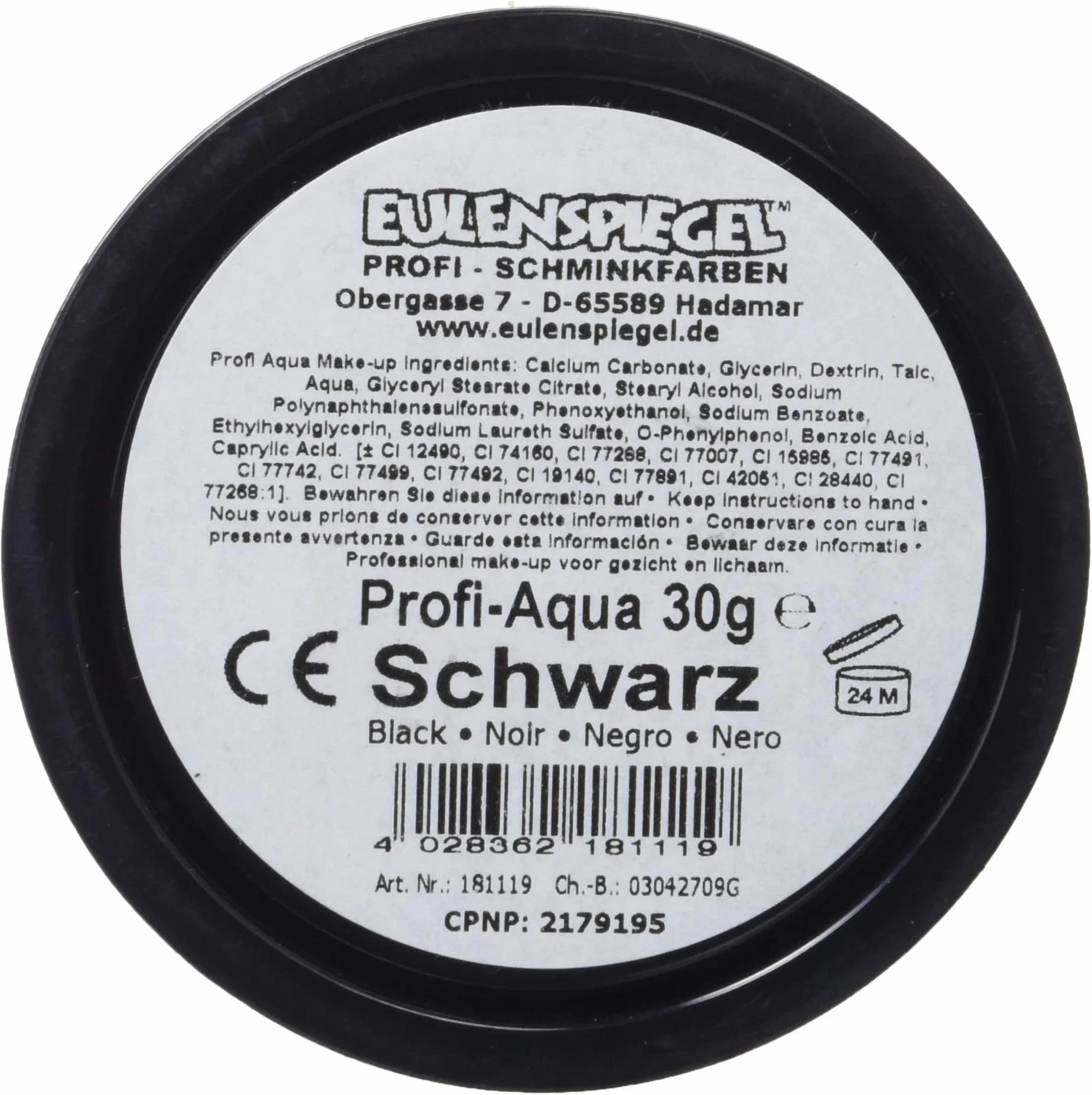 Eulenspiegel - Professional Aqua Make Up, make-up 20 ml, kolory do makijażu dla dzieci i dorosłych