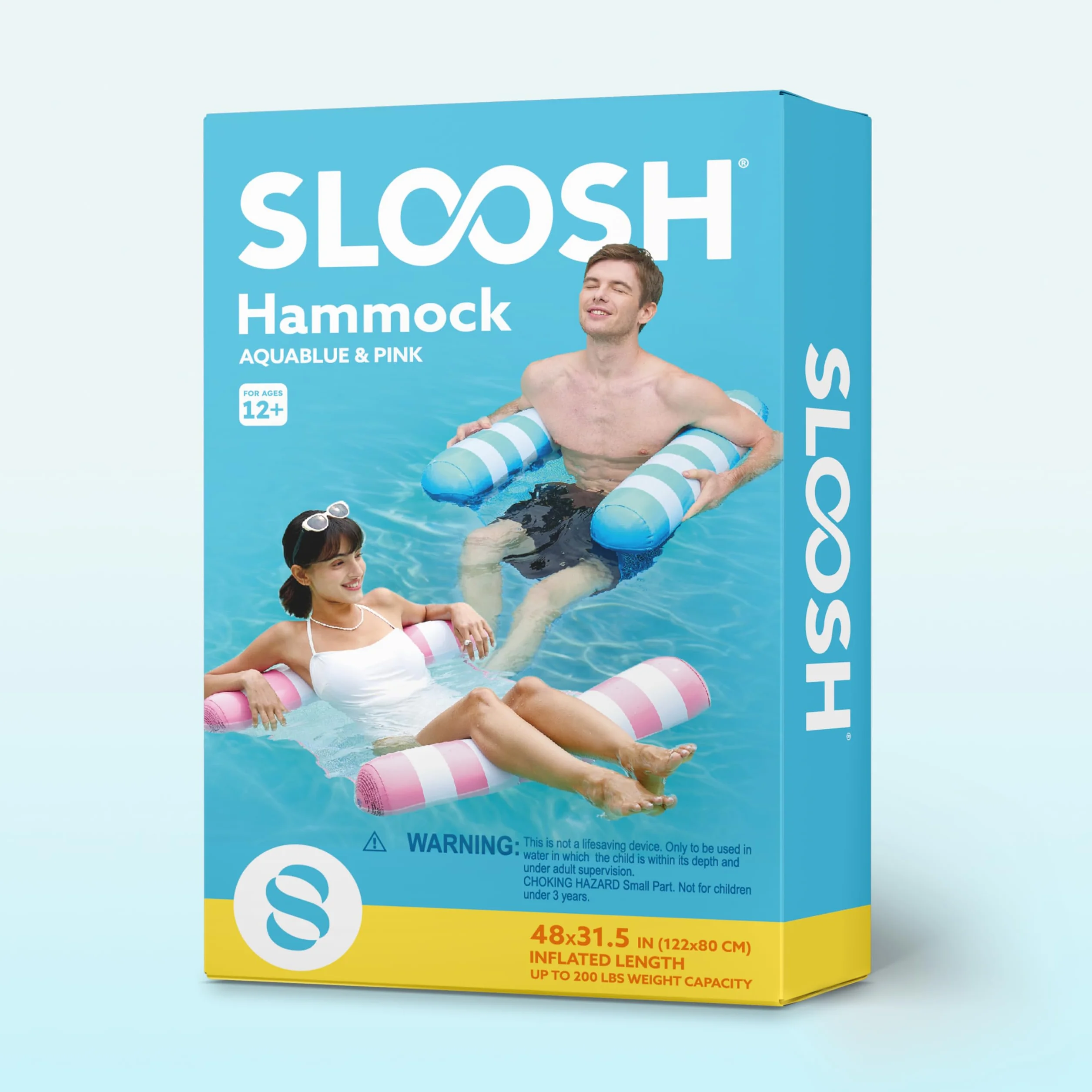 Sloosh 2-pak hamaków basenowych dla dorosłych, 4 w 1, nadmuchiwane, uniwersalne pomoce do pływania na basenie, z PCW