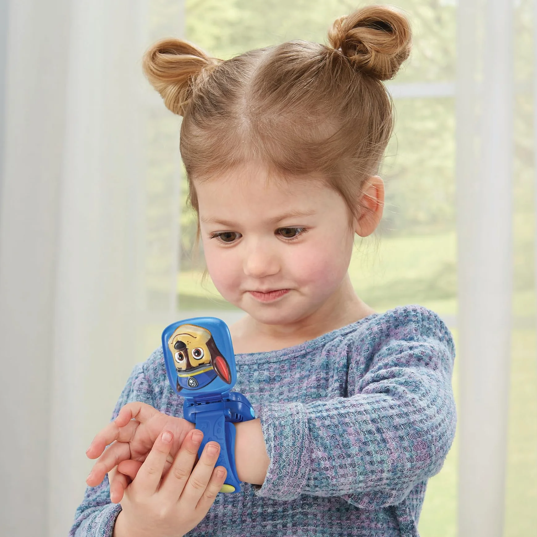 VTech PAW Patrol interaktywny zegarek Chase, zegarek dziecięcy z 4 grami, kolorowy ekran, z głosem Rydera, funkcja budzika i timera, język włoski, baterie w zestawie, 3-7 lat