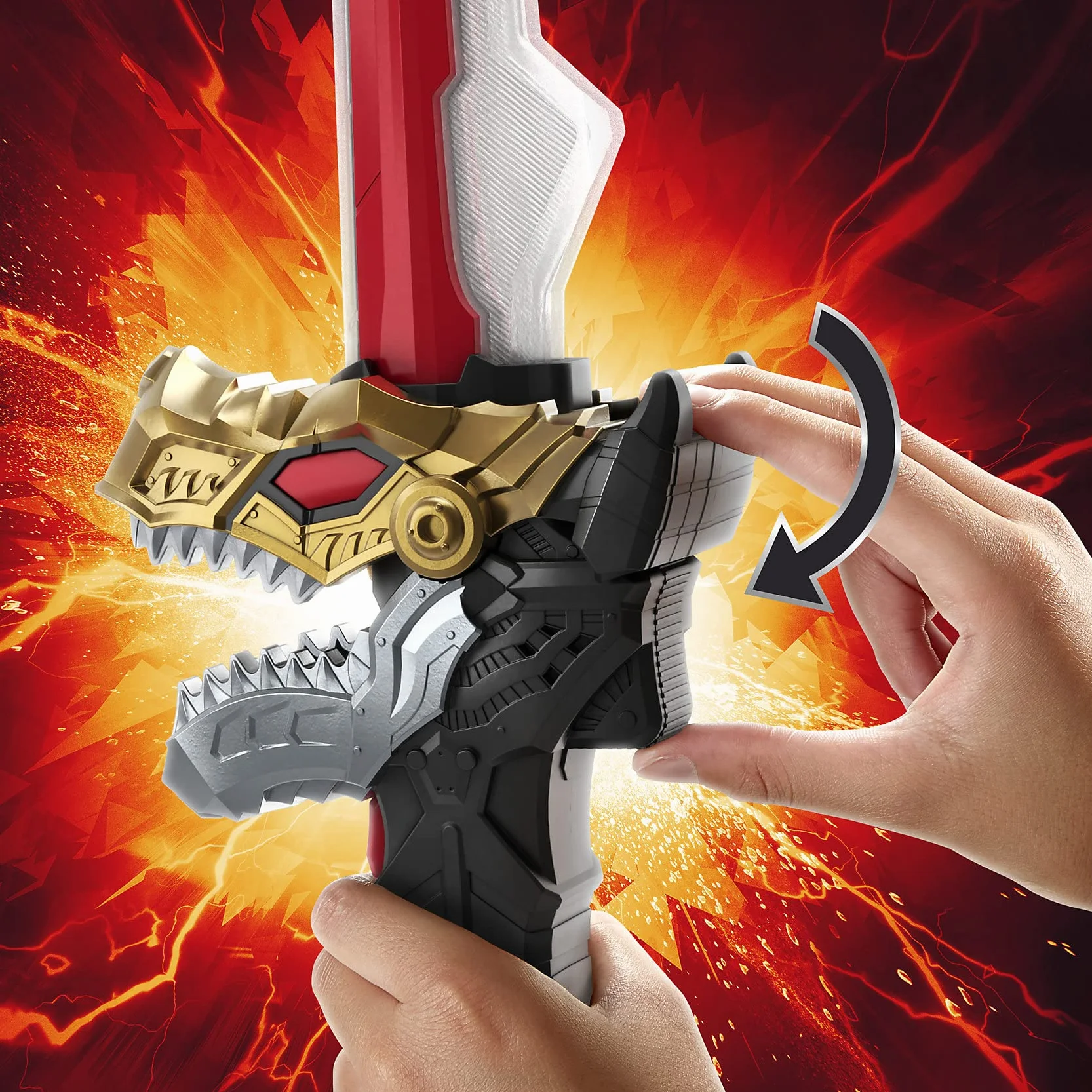 Power Rangers Dino Fury Chromafury Saber Elektroniczna zabawka do skanowania kolorów ze światłami i dźwiękami
