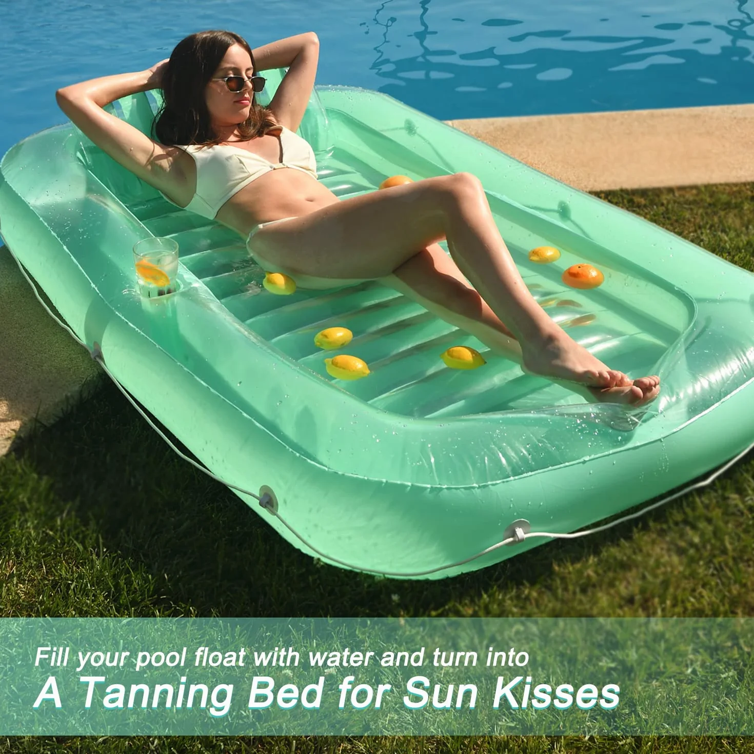 Float Joy Tanning Pool Nadmuchiwany materac do basenu dla dorosłych pływające leżaki zabawki do basenu letniego