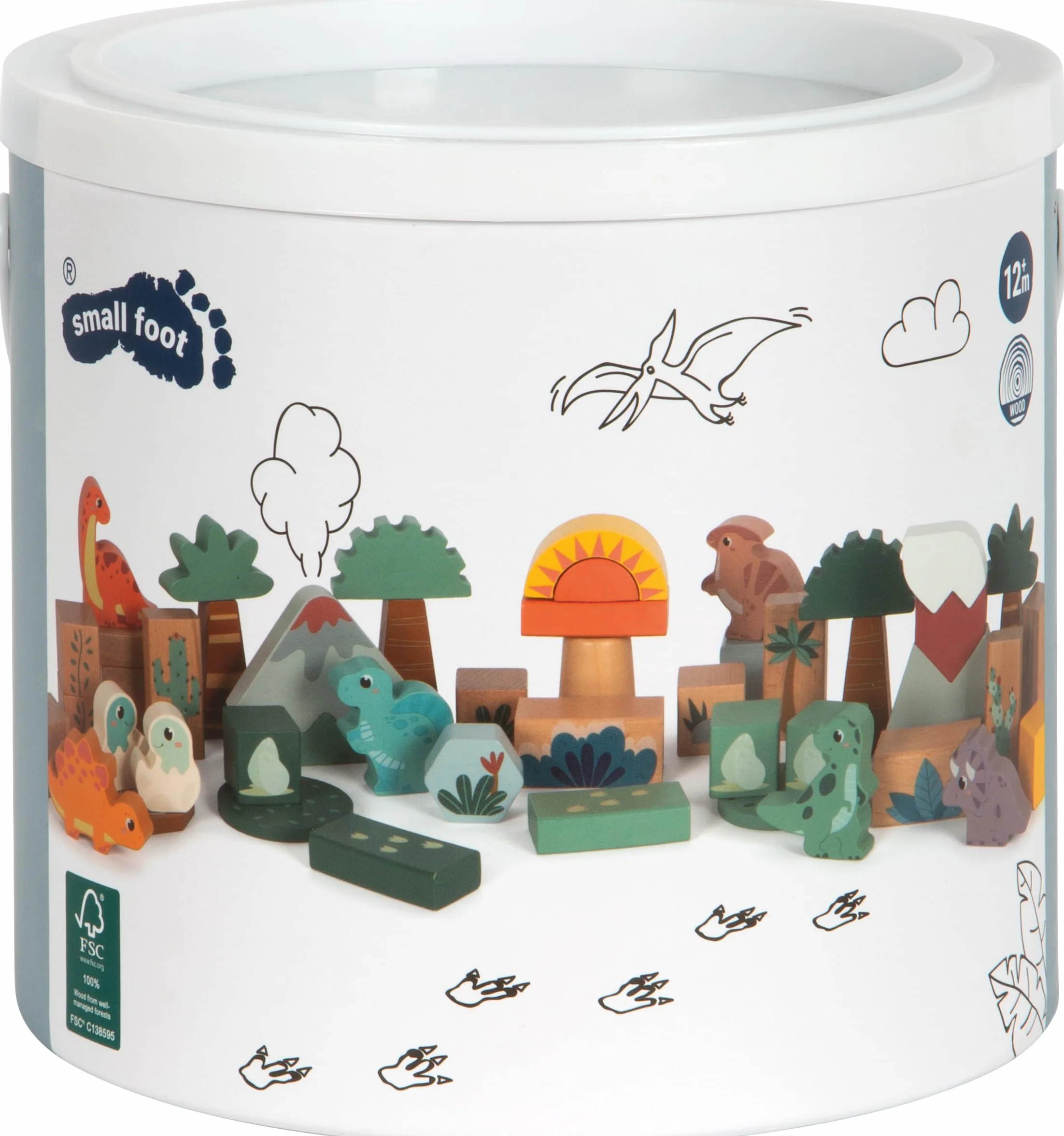 Drewniane Klocki konstrukcyjne Dino Small Foot
