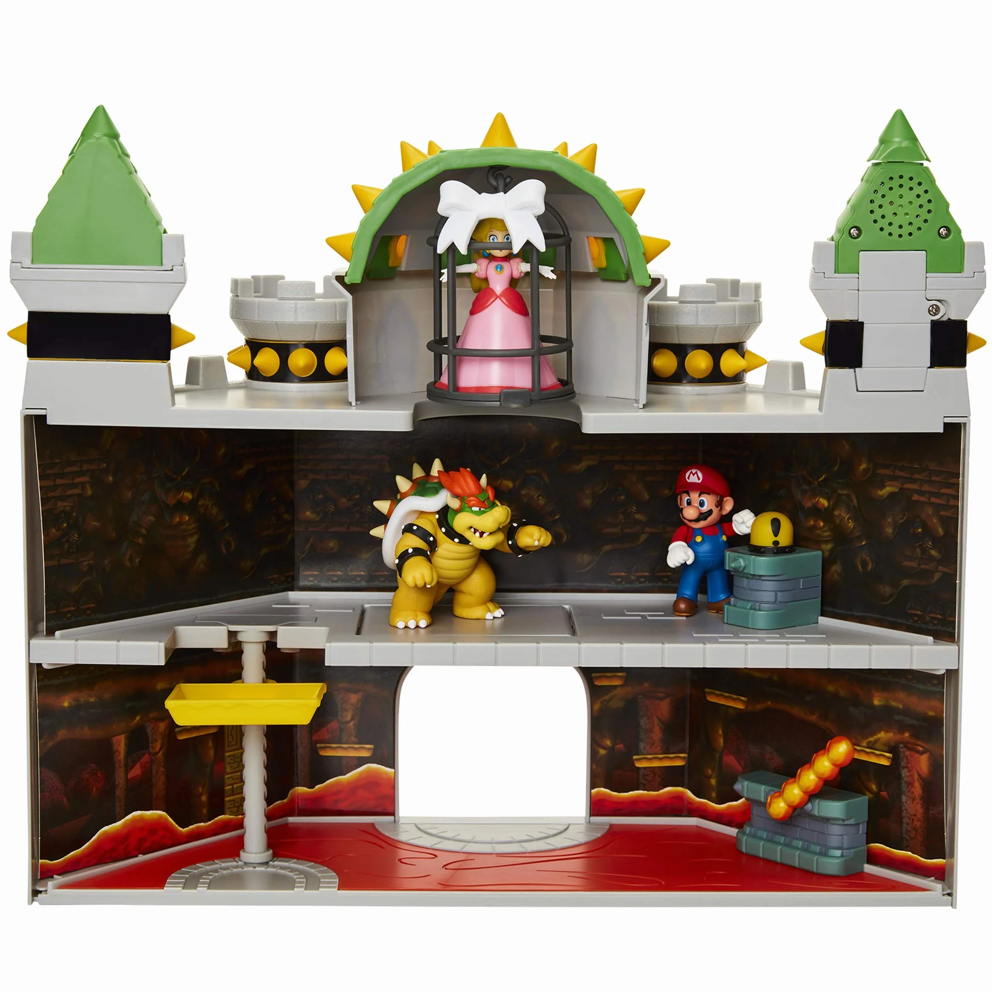 Nintendo Mario Bros Bowsers Deluxe Castle, Zestaw Zabawkowy z Dźwiękami Figurek i Wieloma Interaktywnymi Elementami